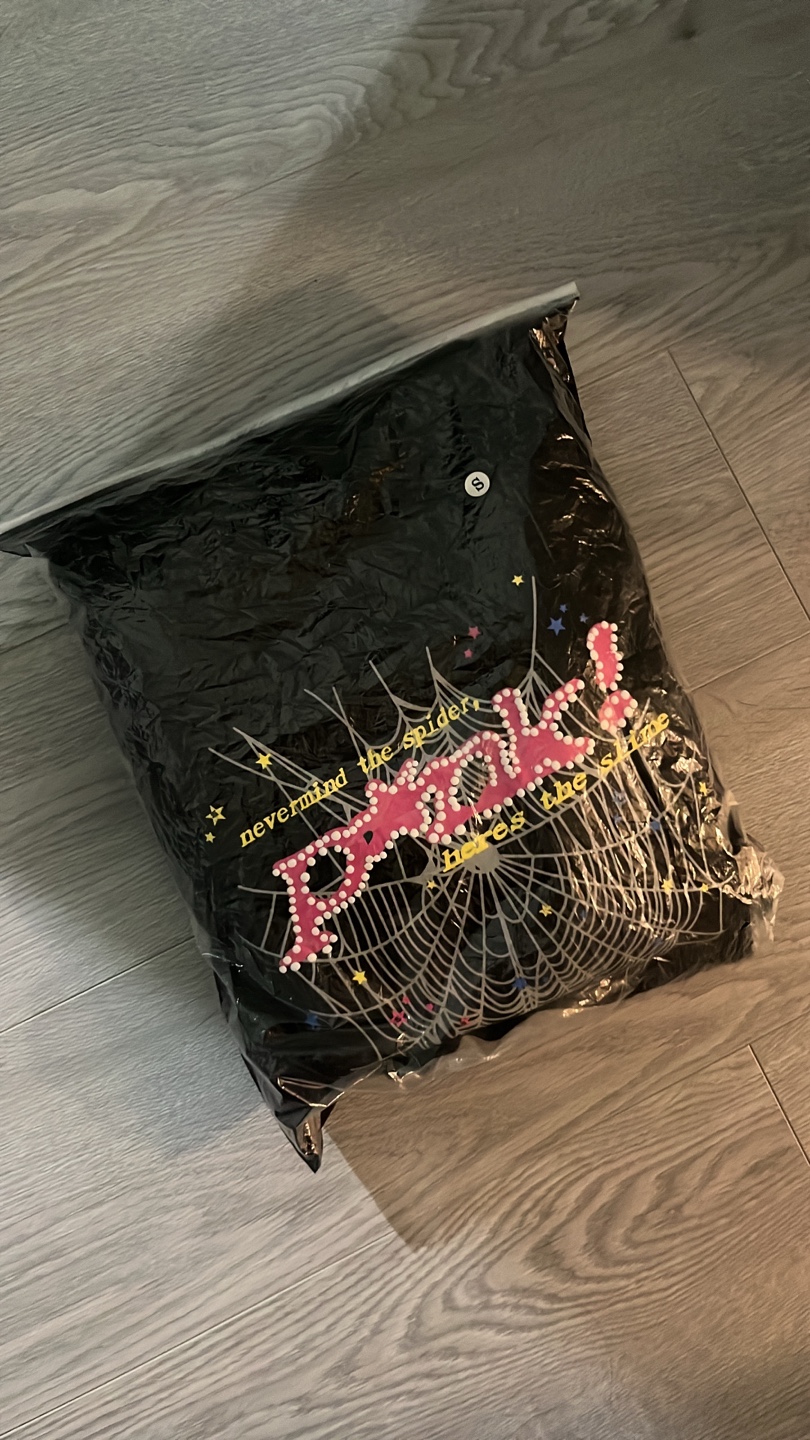 Sp5der Hoodie Small Pink Black
