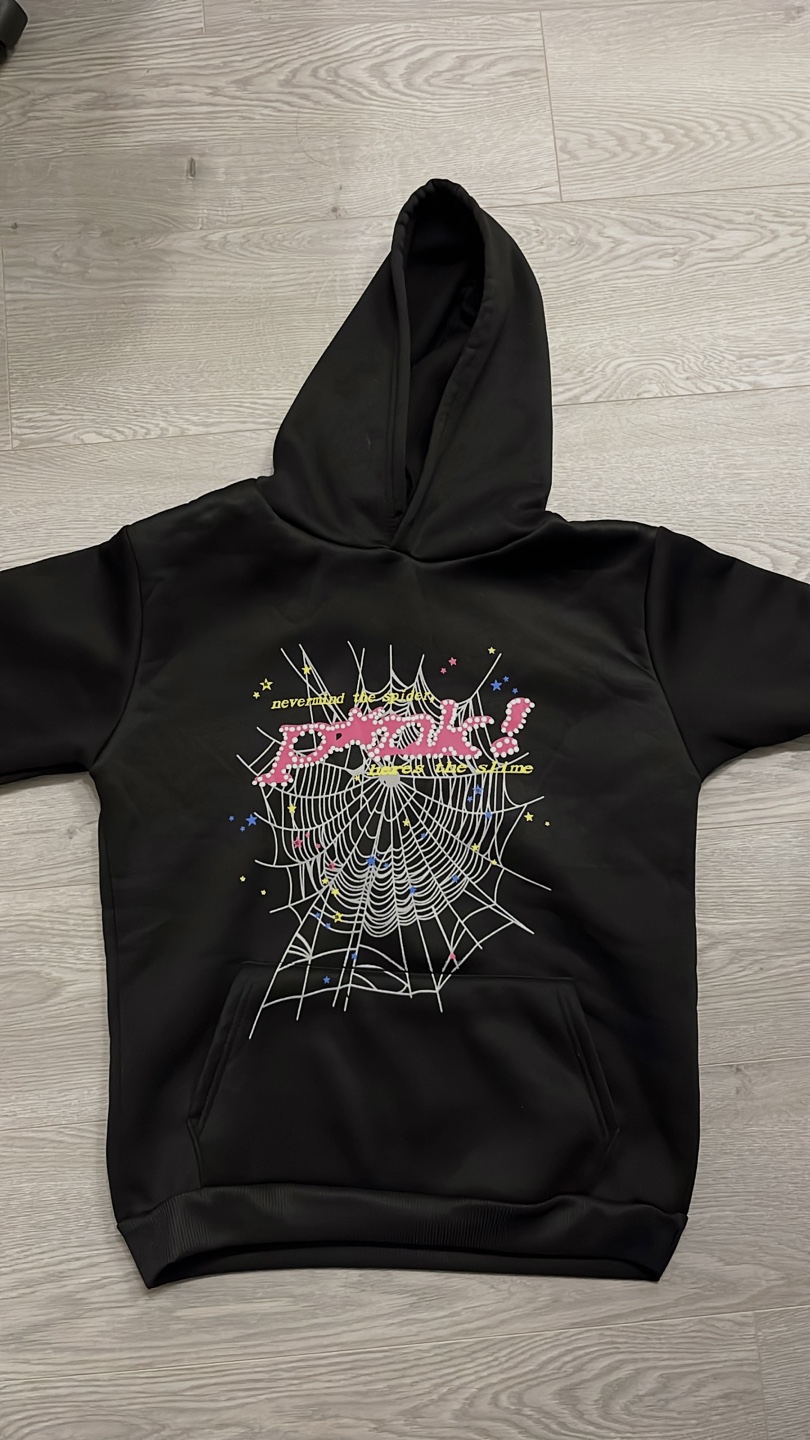 Sp5der Hoodie Small Pink Black - photo 2