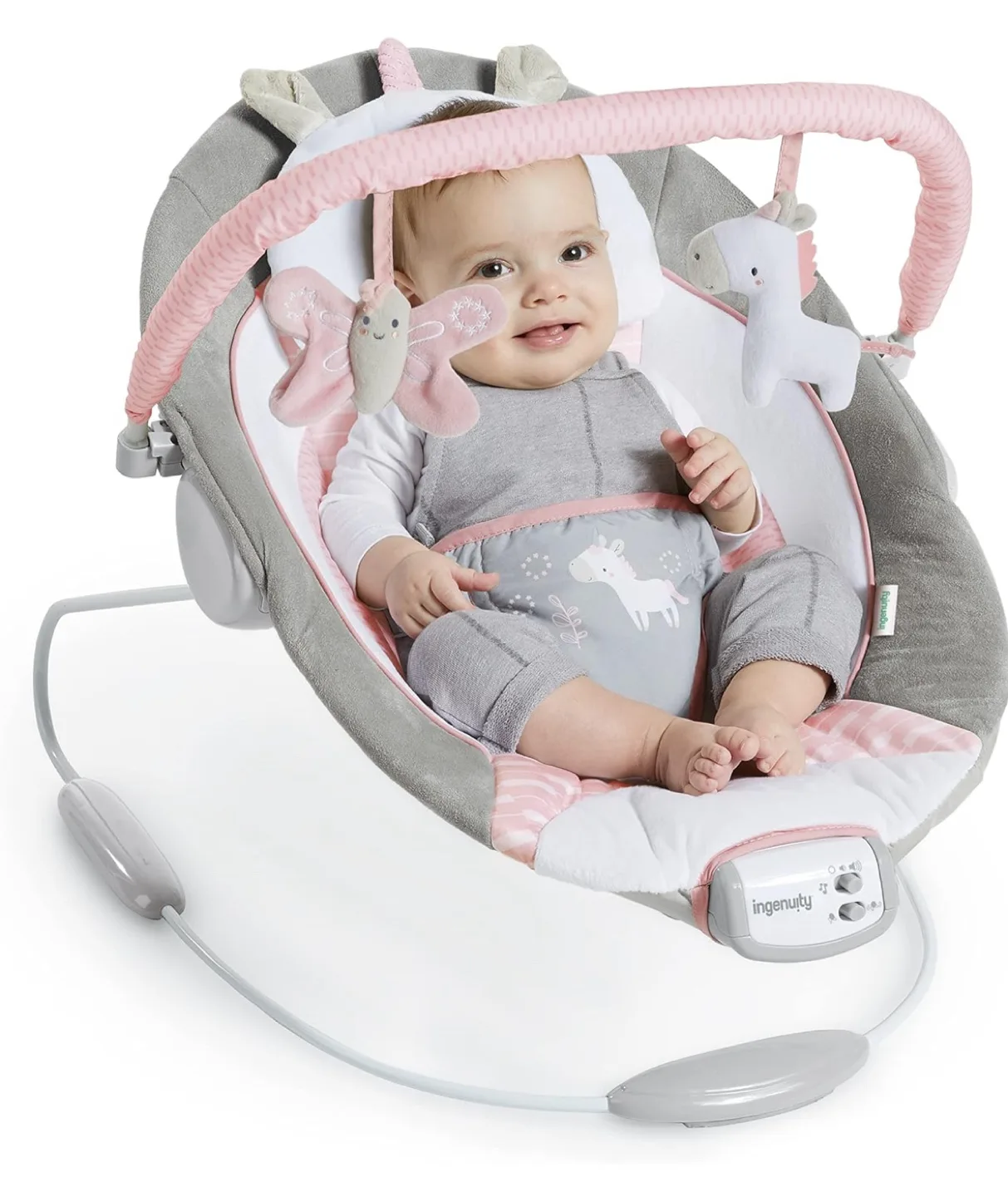 Ingenuity Soothing Baby Bouncer Infant Seat with Vibrations image indicator(10)