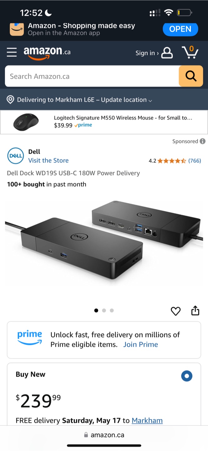 Dell WD19S USB-C 180W Power Delivery Dock - photo 2