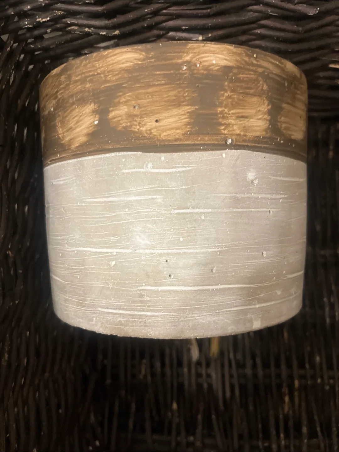 Stylish Concrete Planters in worn rustic basket image indicator(3)