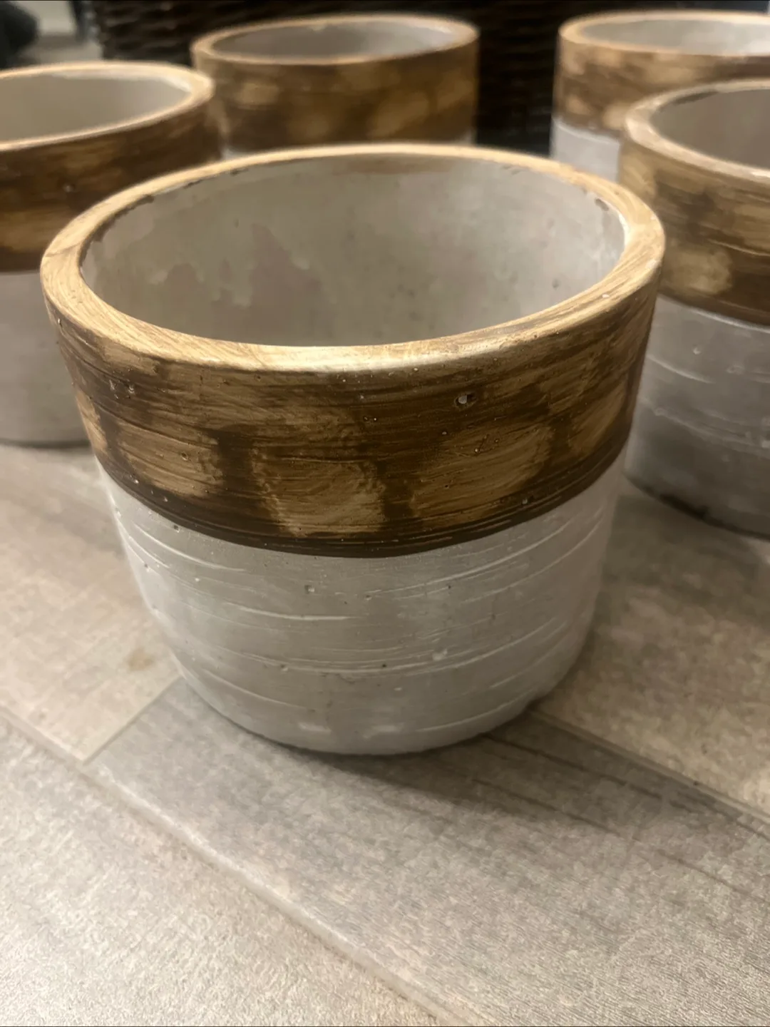 Stylish Concrete Planters in worn rustic basket image indicator(5)