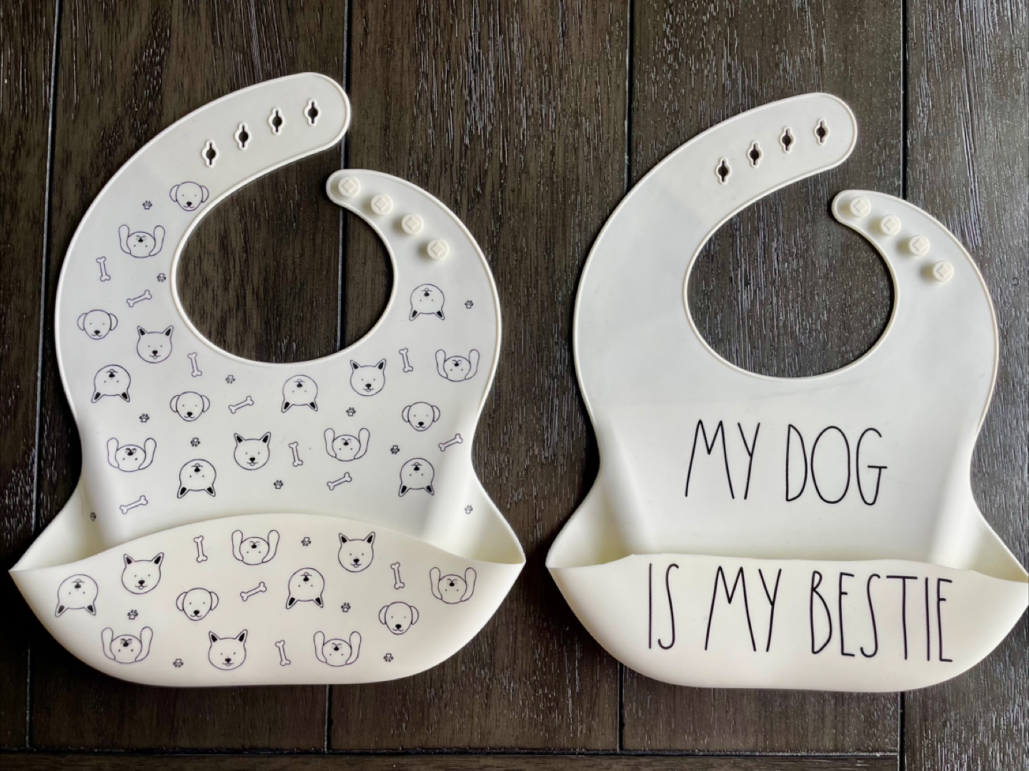 Rae Dunn Baby Silicone Bibs Set of Two