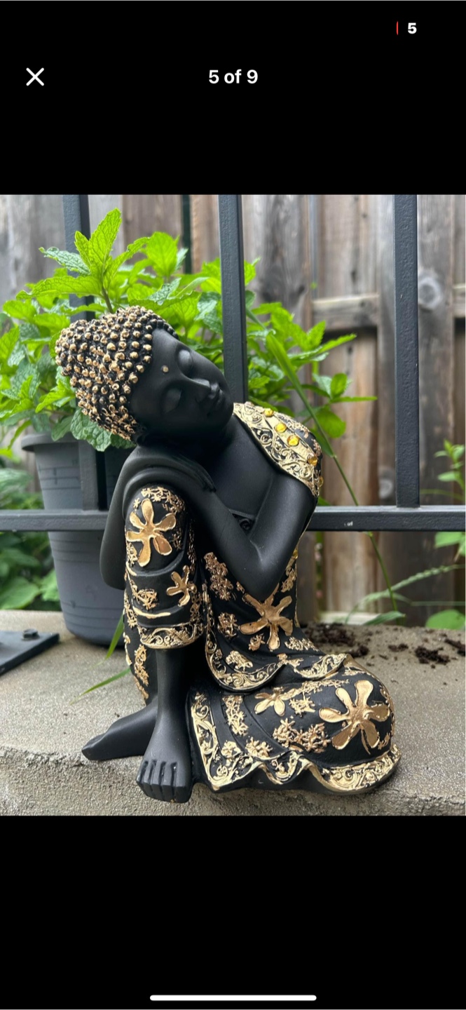 Sleeping Buddha Statue - Black and Gold - photo 4