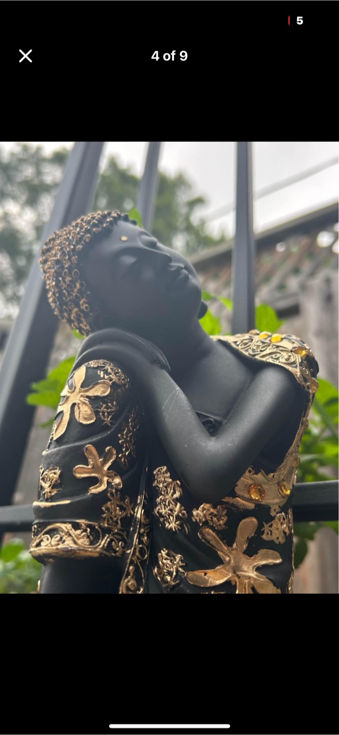 Sleeping Buddha Statue - Black and Gold - photo 3