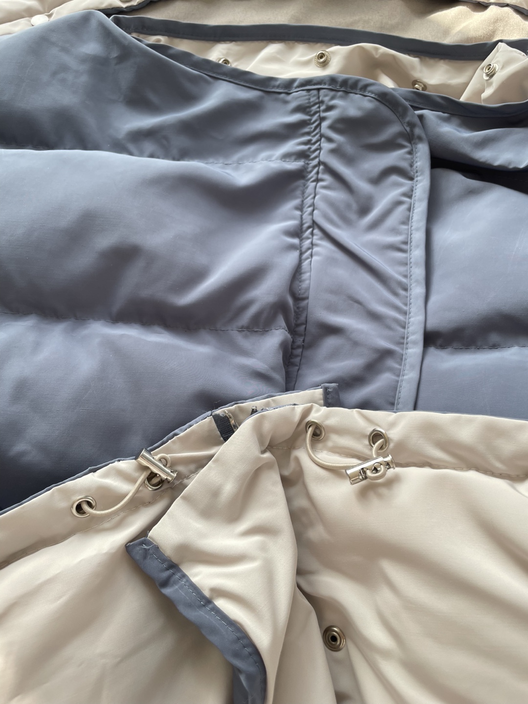 Grey Puffer Jacket with Hood - photo 4
