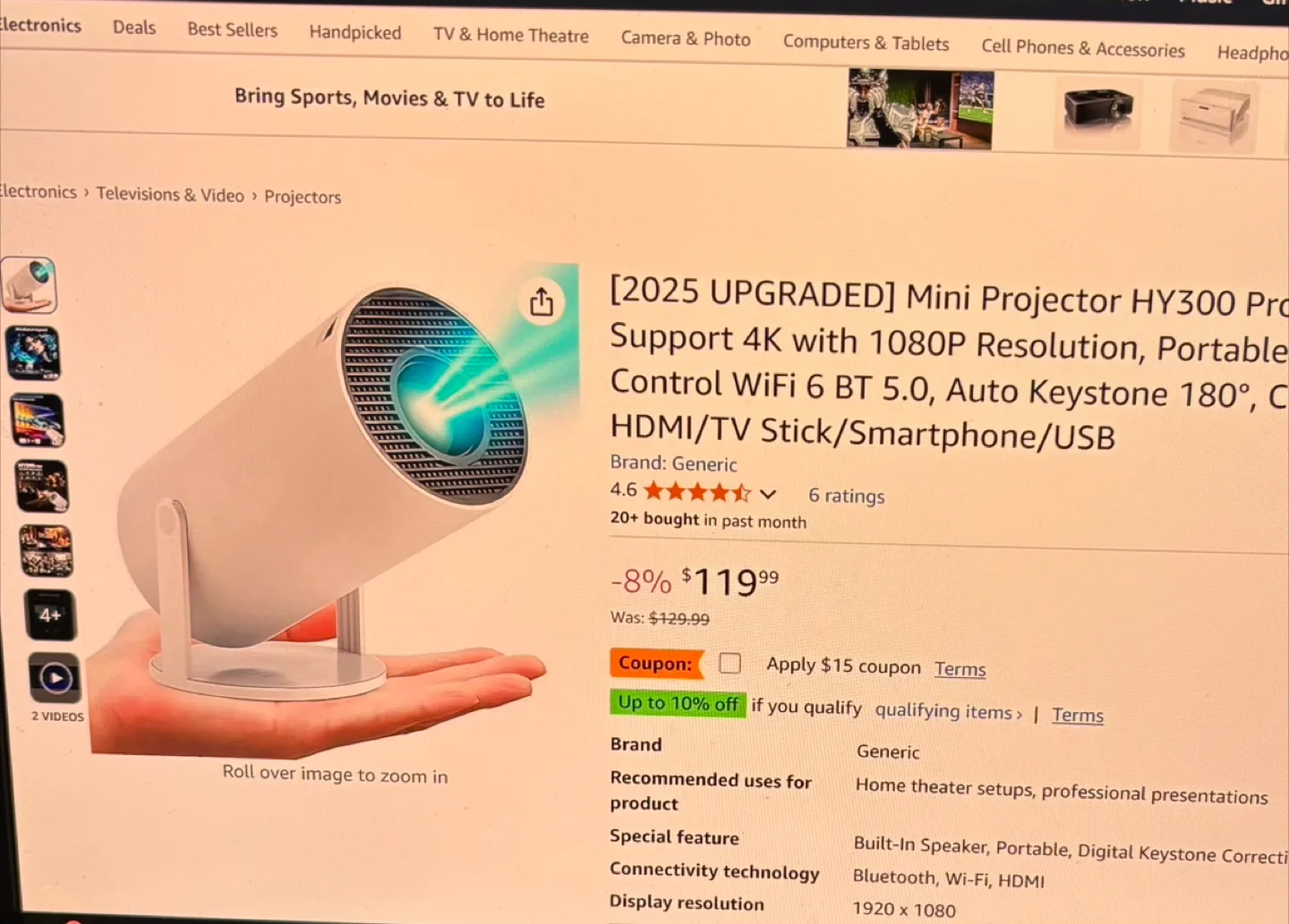 Mini projector with wifi and Bluetooth *NEW* thumbnail