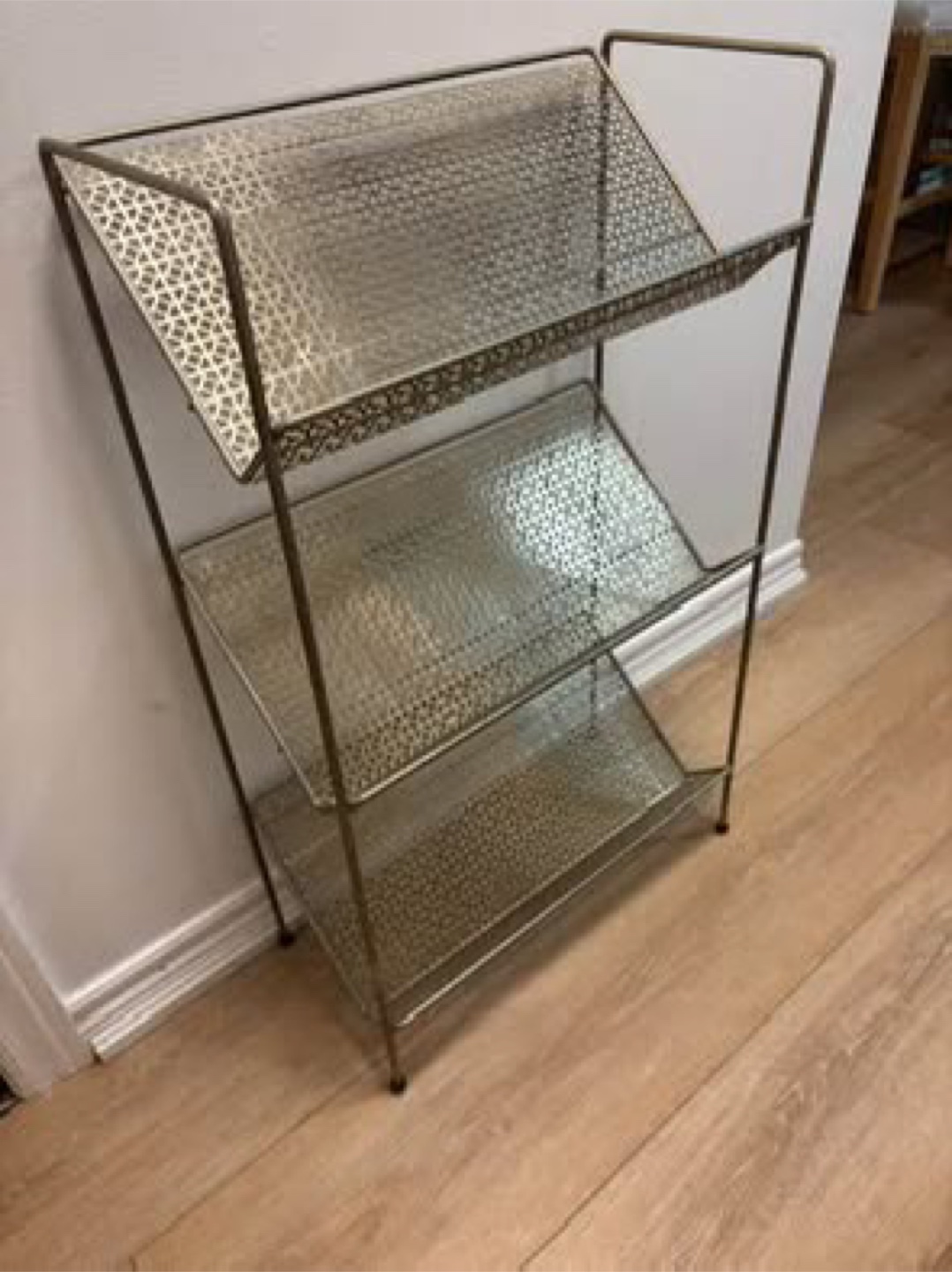 MCM gold toned 3 tier shelf - photo 3