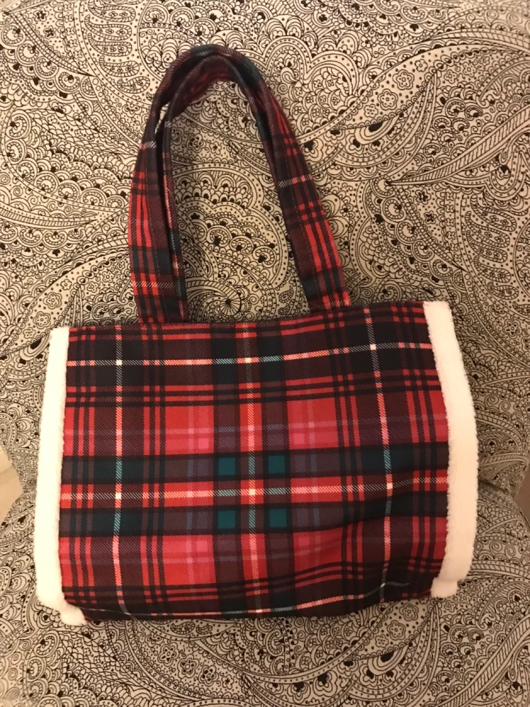 Victoria's Secret Red Plaid Tote Bag image indicator(3)