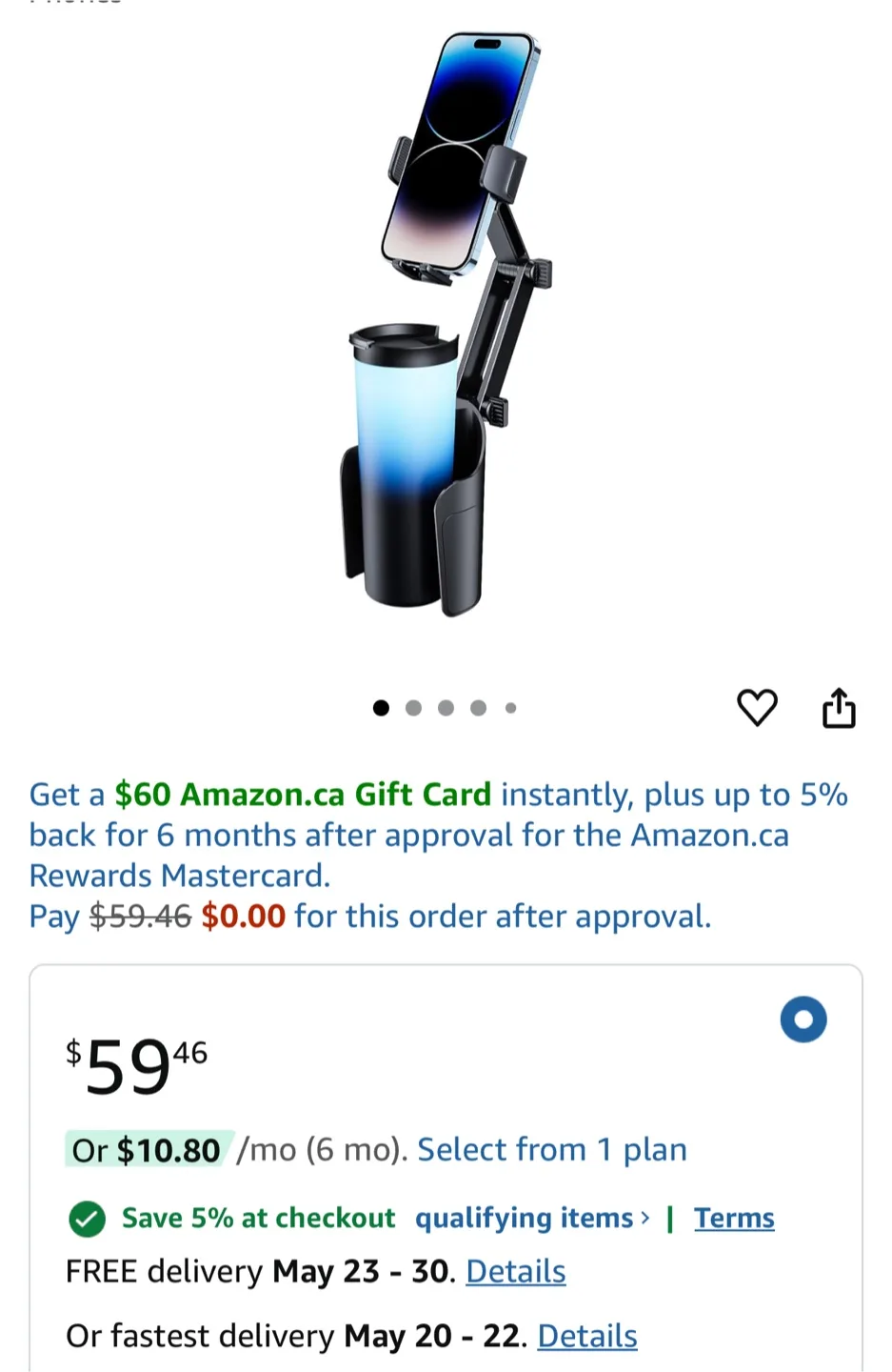 TRYONE Car Cup Holder Phone Mount thumbnail