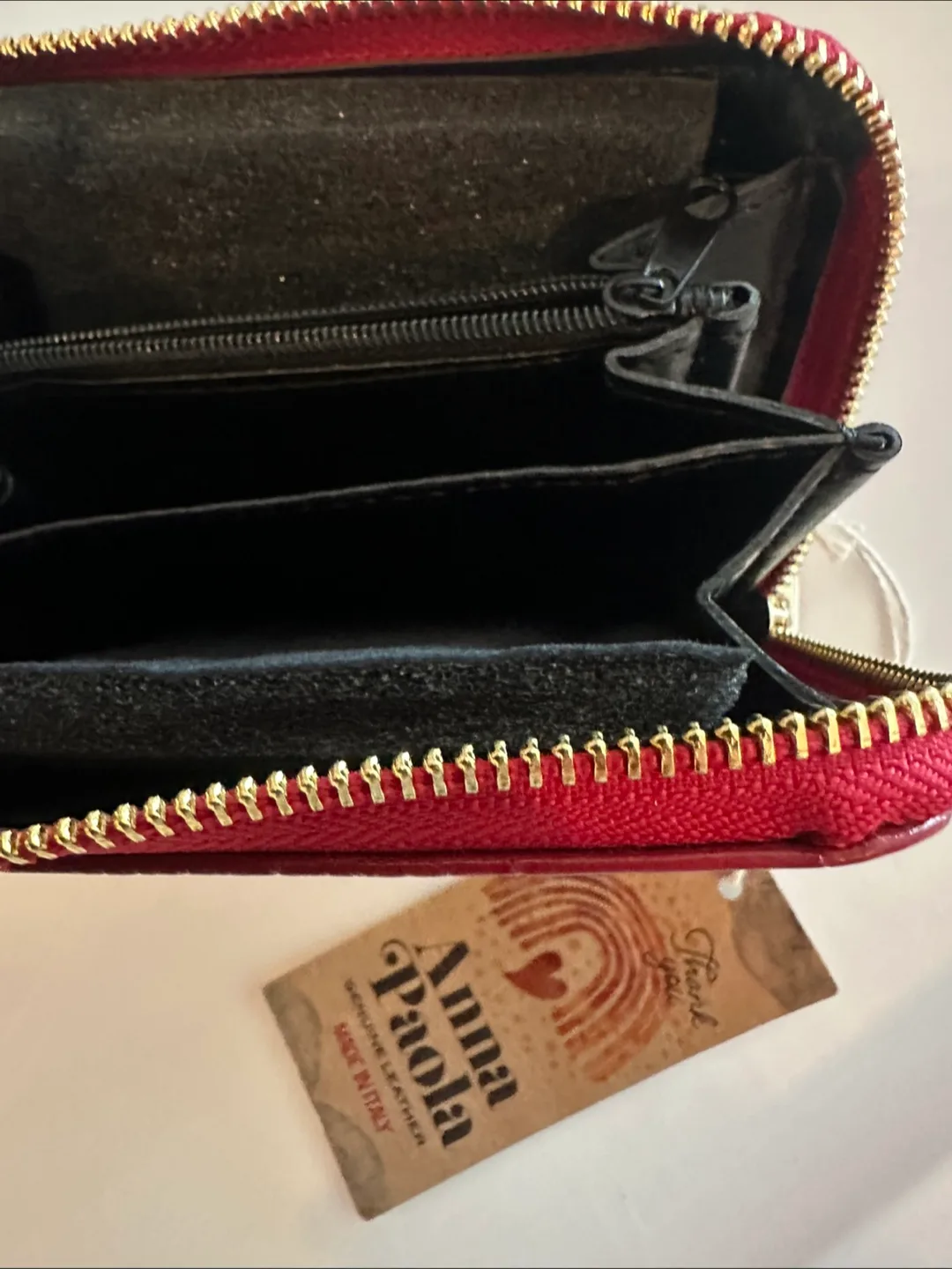 Anna Paola Red Leather Wallet image indicator(2)