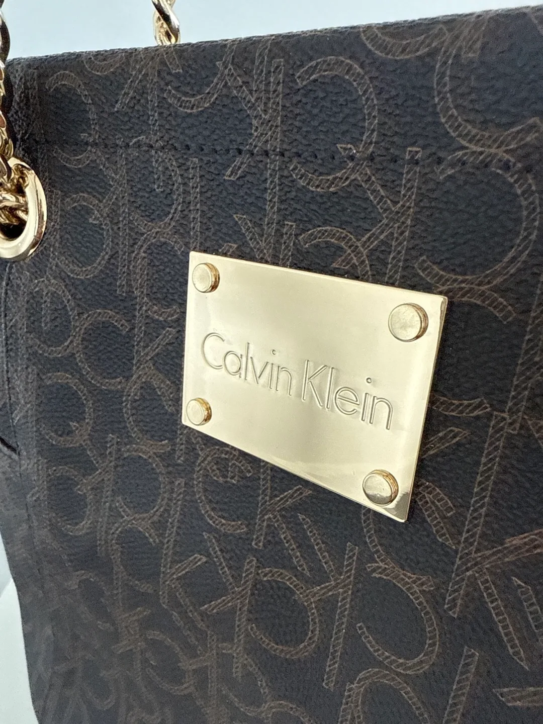 Calvin Klein Brown Monogram Tote Bag image indicator(3)
