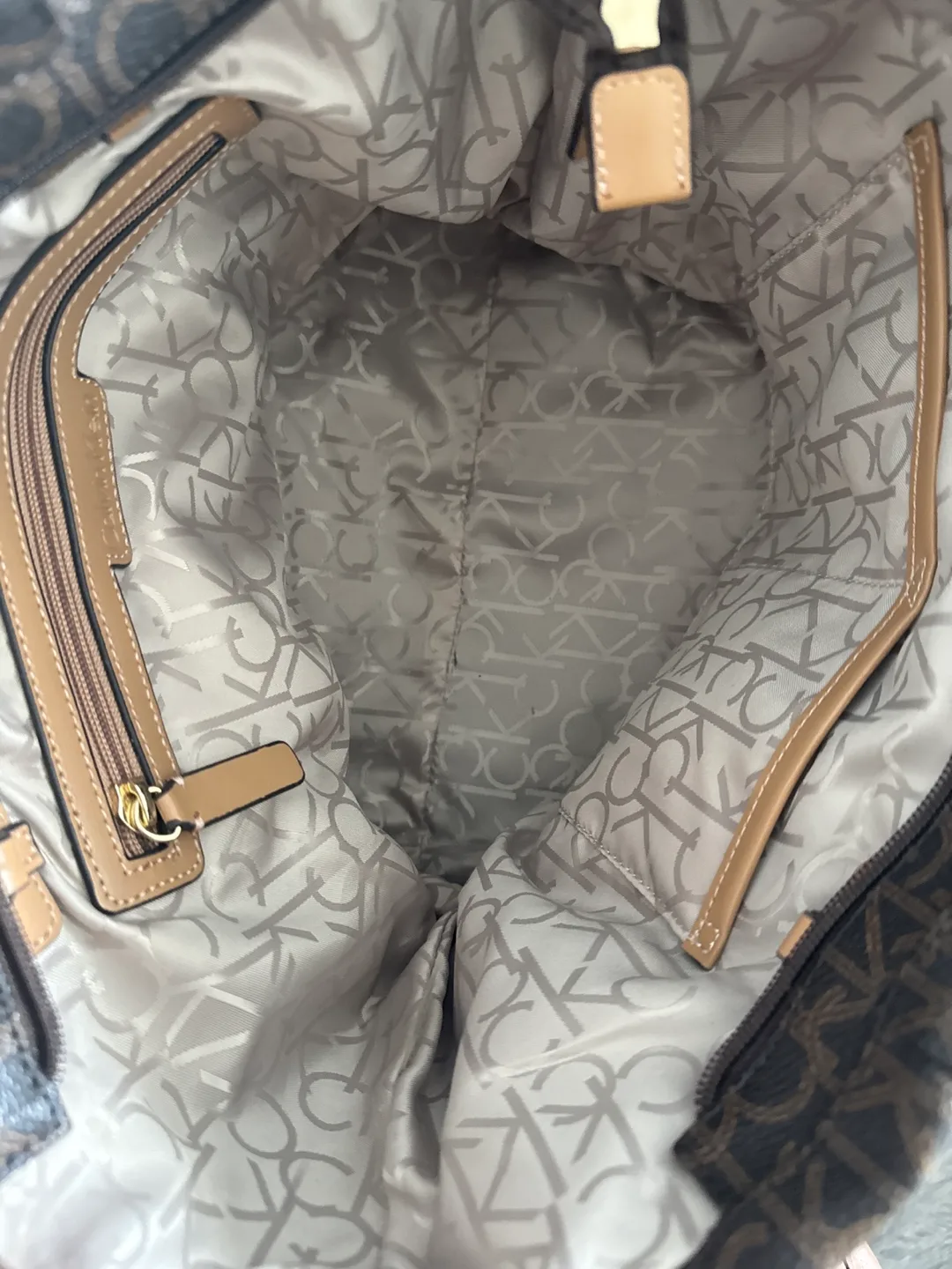 Calvin Klein Brown Monogram Tote Bag image indicator(8)
