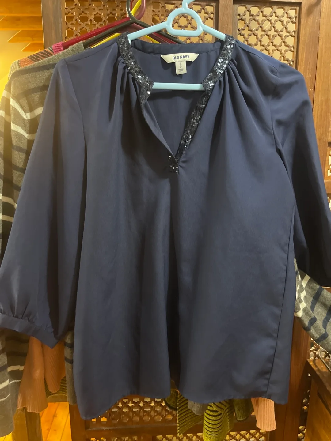 Old Navy sequined blouse, size XS thumbnail