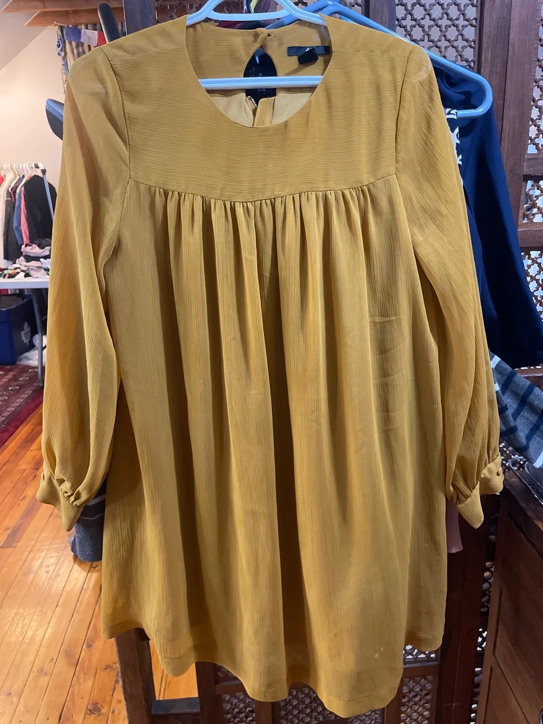 H&M Mustard Yellow Blouse, Size 8 thumbnail