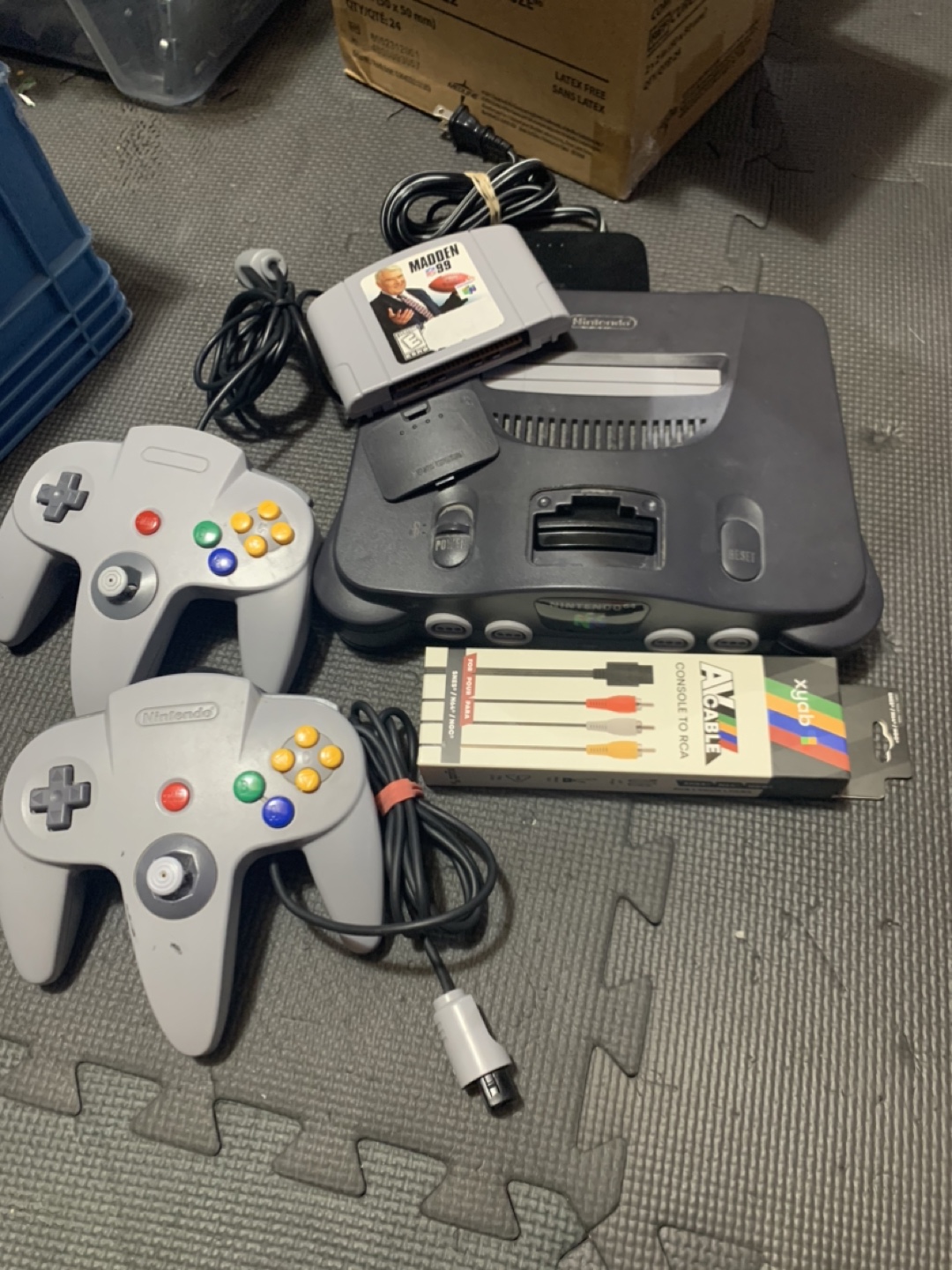 Nintendo 64 Console with Two Controllers and Madden 99