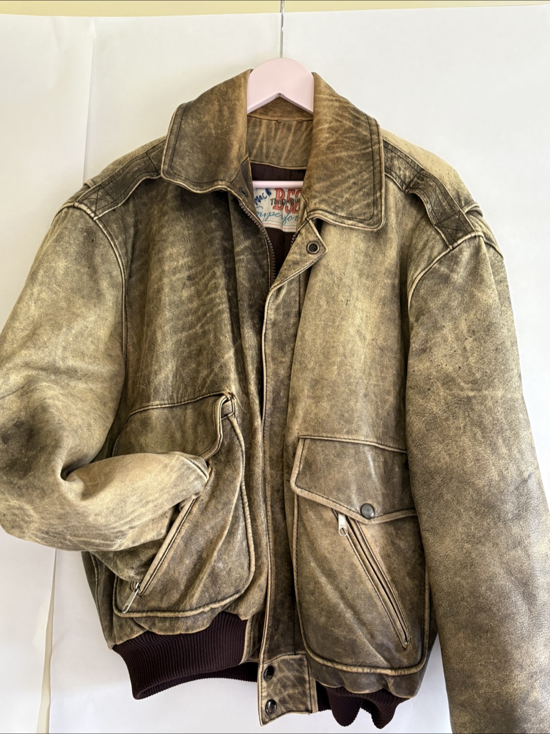 Men’s 1980’s leather bomber jacket