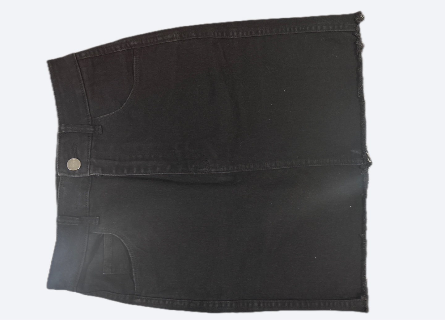 Black Denim Mini Skirt - Size US 2