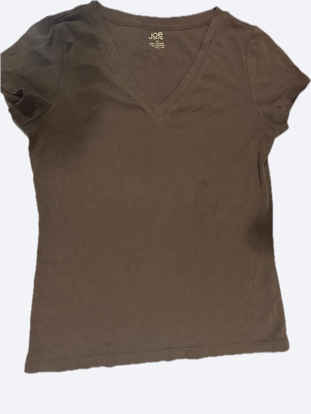 Joe's Women's V-Neck T-Shirt - Size L/G - Brown thumbnail