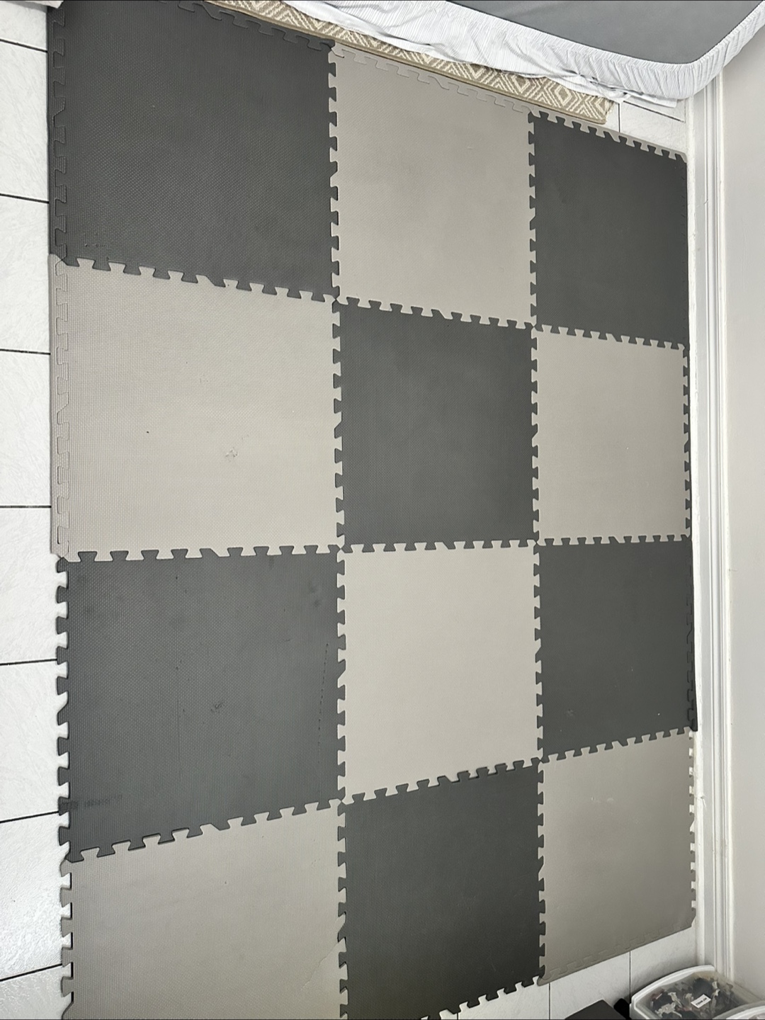 Mainstays Interlocking Foam Mats - Grey and Beige