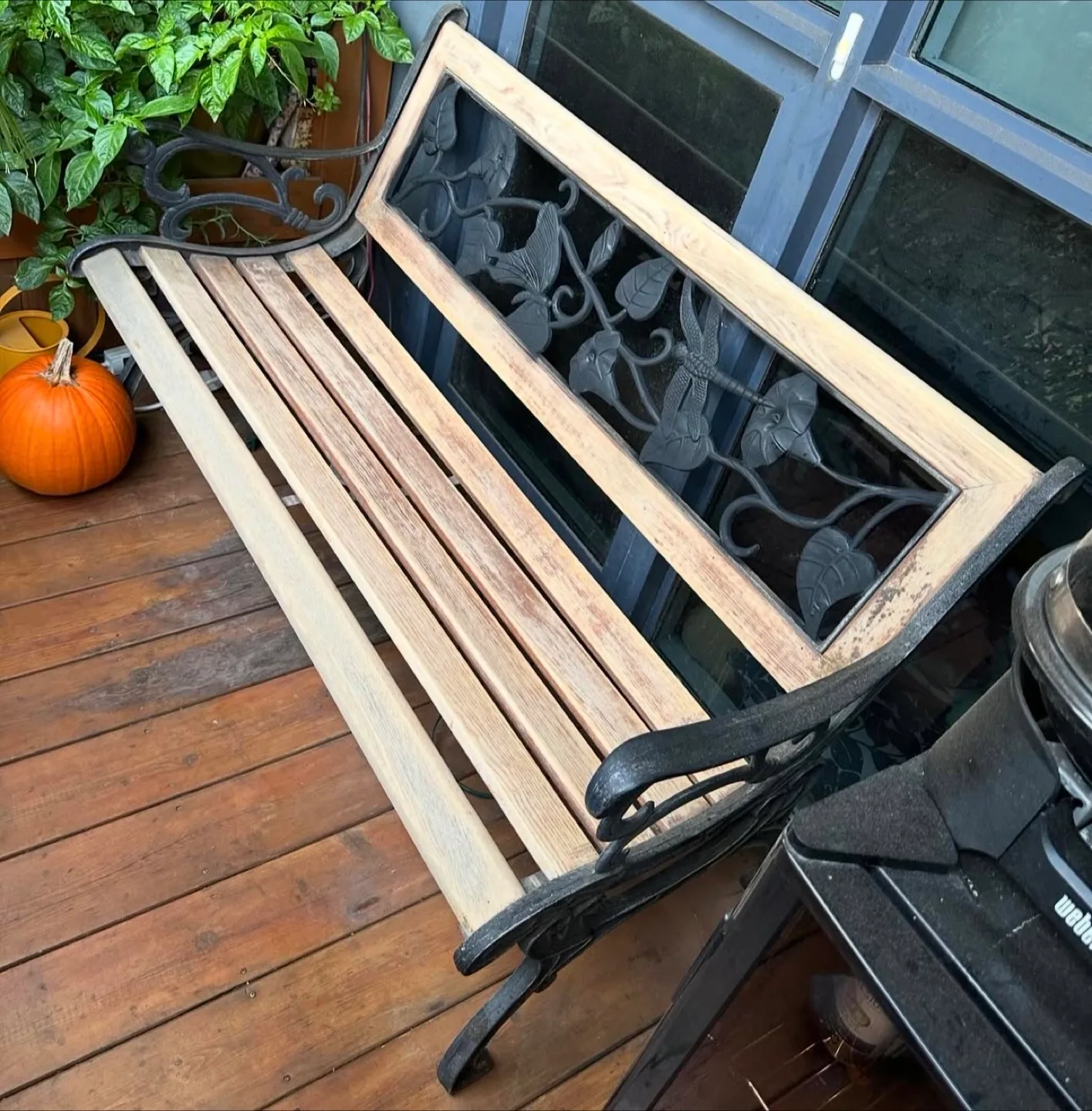 Outdoor Garden Bench with Metal Frame thumbnail
