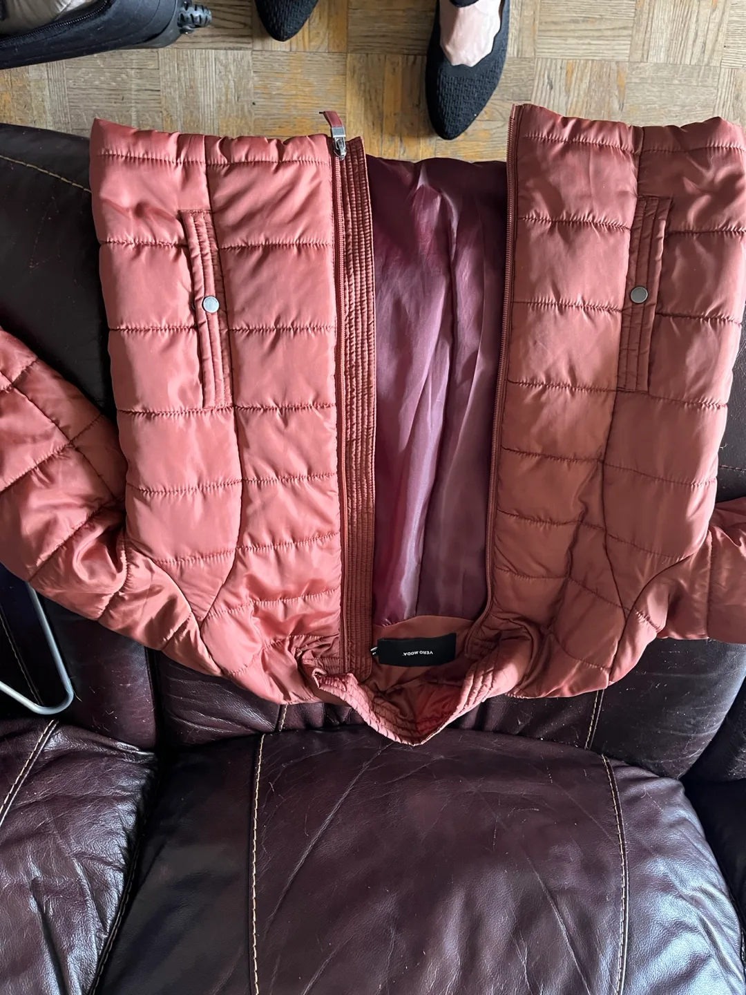 Women's Dusty Rose Puffer Jacket thumbnail