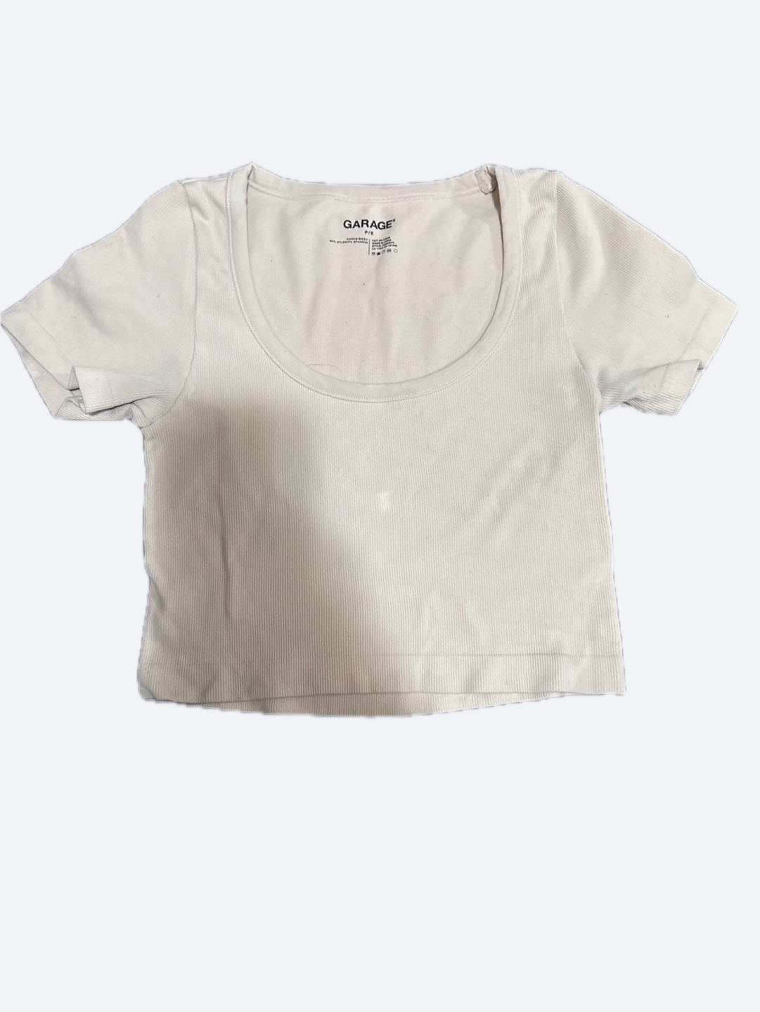Garage Ribbed Scoop Neck Crop Top - Size M