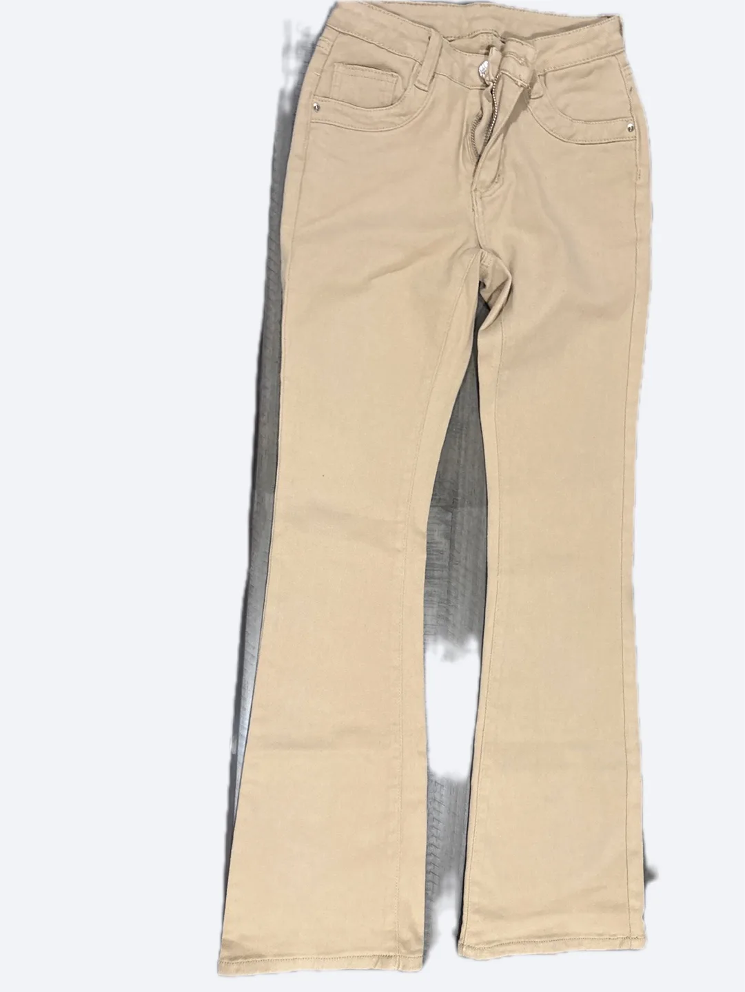 SHEIN Women's Beige Flare Jeans - Size XS image indicator(2)