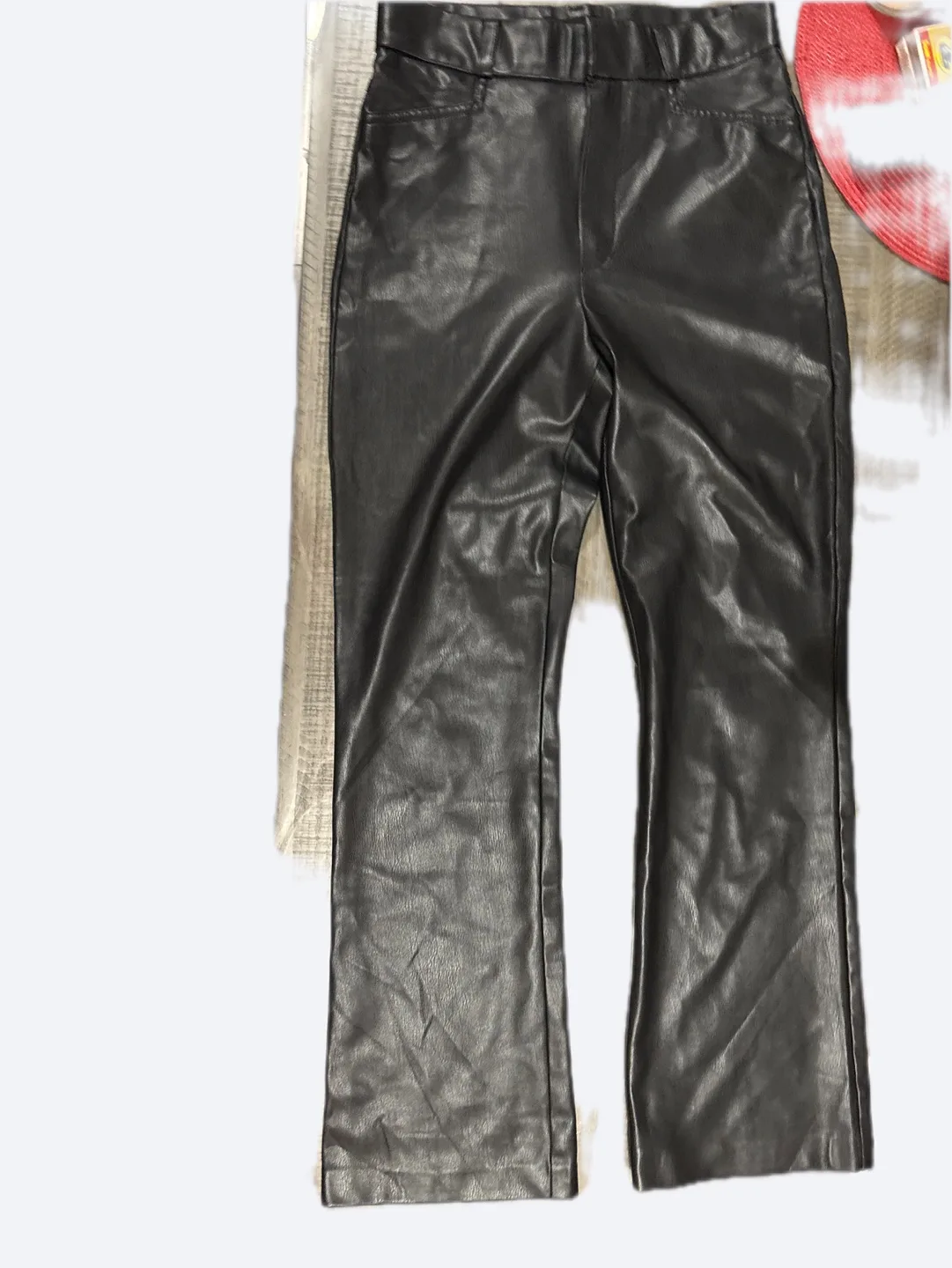 ZARA Black Leather Look Pants thumbnail