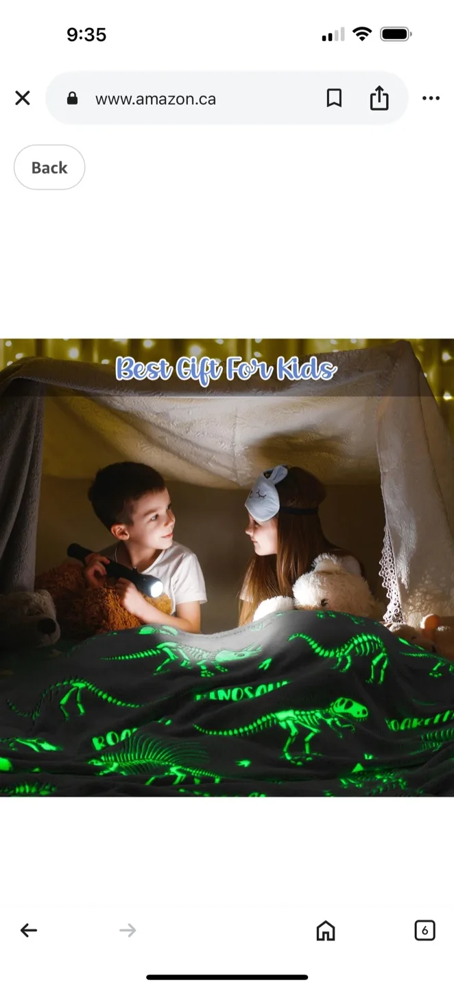 Glow-in-the-Dark Dinosaur Blanket for Kids thumbnail