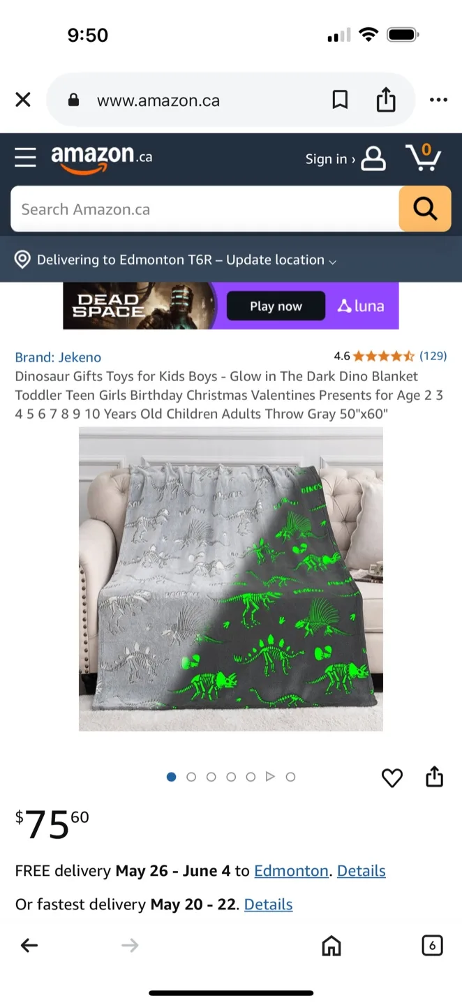 Glow-in-the-Dark Dinosaur Blanket for Kids image indicator(6)