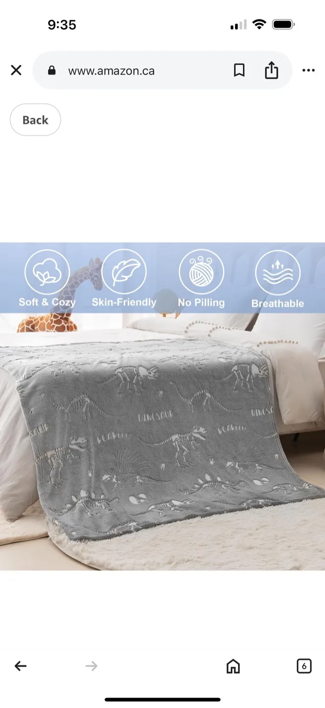 Glow-in-the-Dark Dinosaur Blanket for Kids image indicator(4)