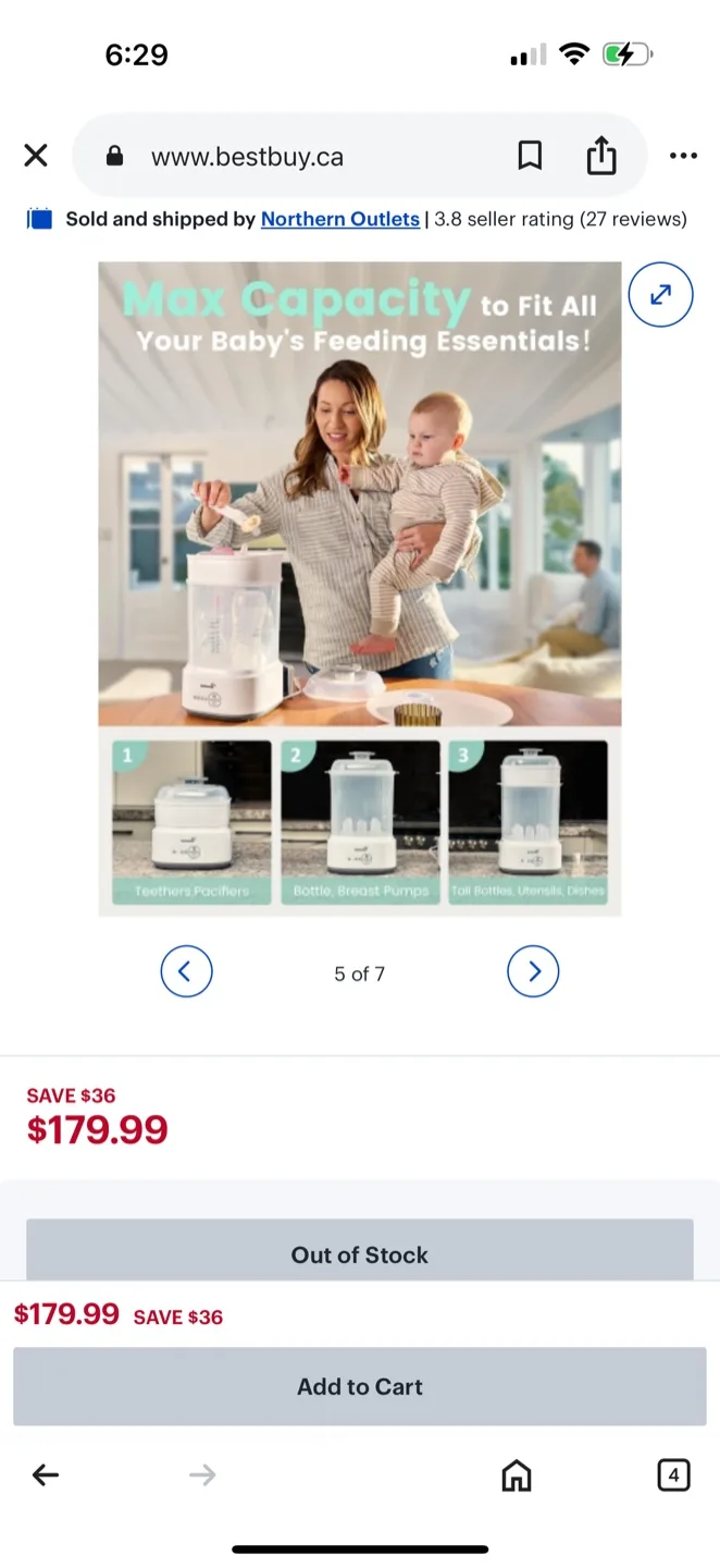 Baby Bottle Sterilizer and Dryer - Compact and Travel-Ready thumbnail