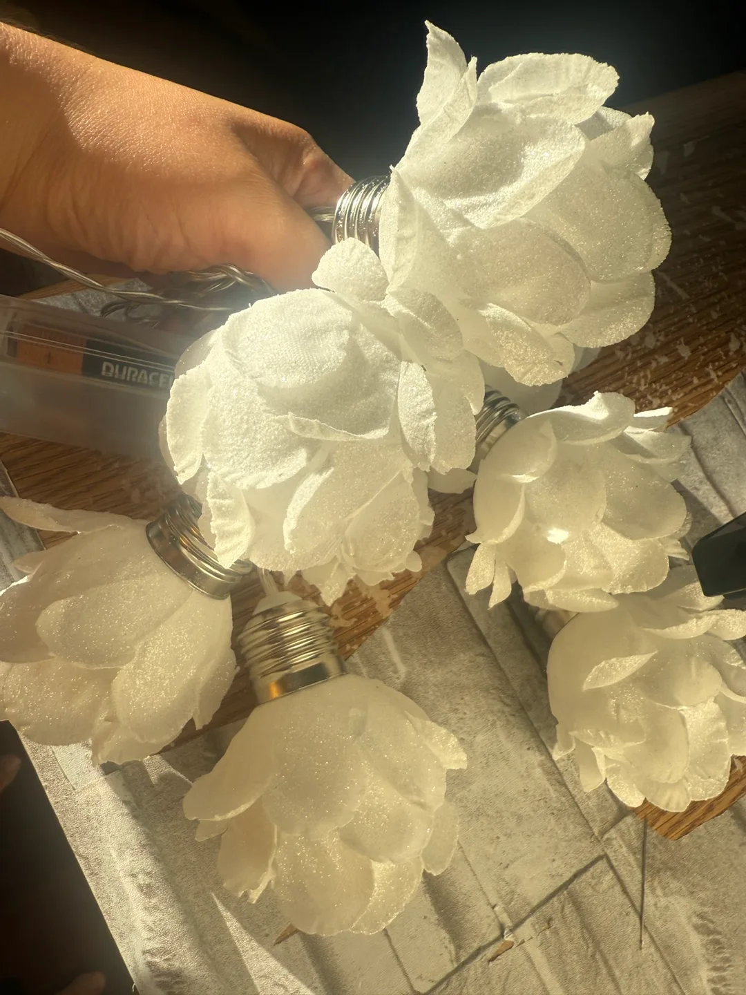 White Rose String Lights  I have 2 sets each set have 8 rose image indicator(2)