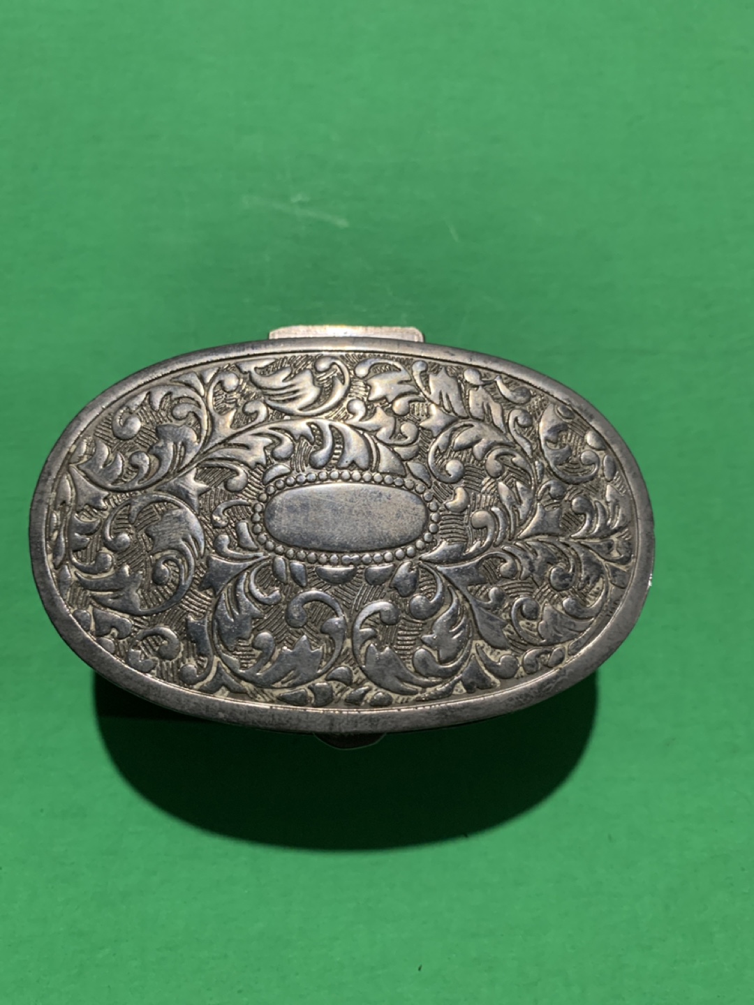 Vintage Silver-Tone Metal Trinket Box with Red Velvet Interior - photo 5