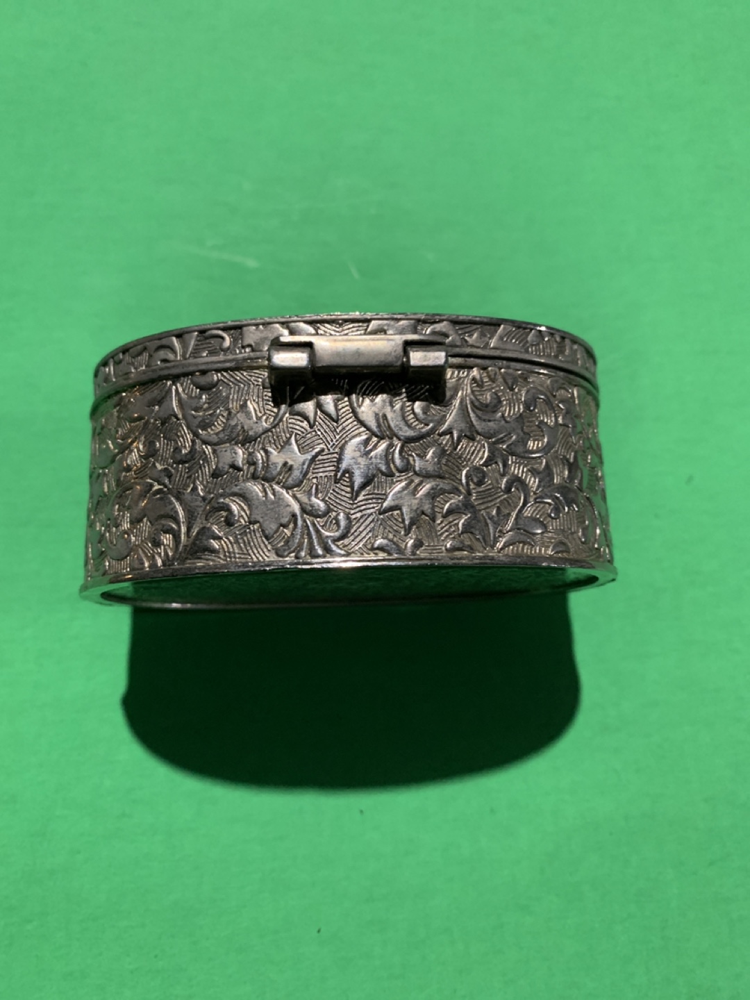 Vintage Silver-Tone Metal Trinket Box with Red Velvet Interior - photo 3