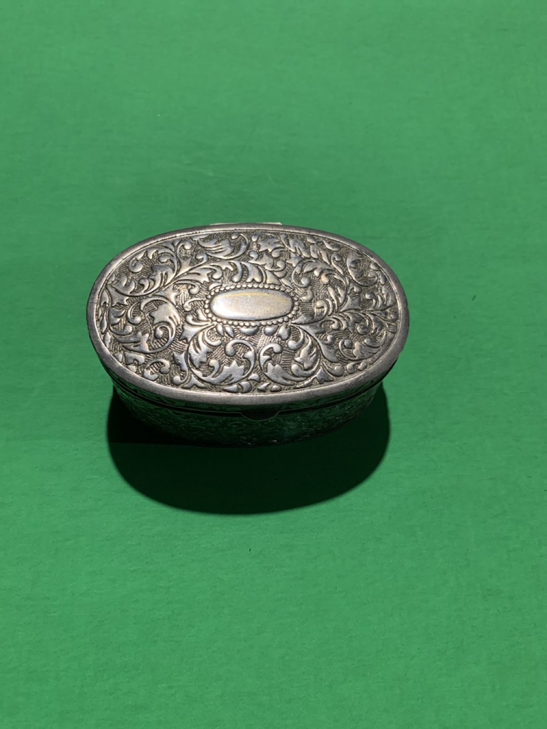 Vintage Silver-Tone Metal Trinket Box with Red Velvet Interior - photo 2