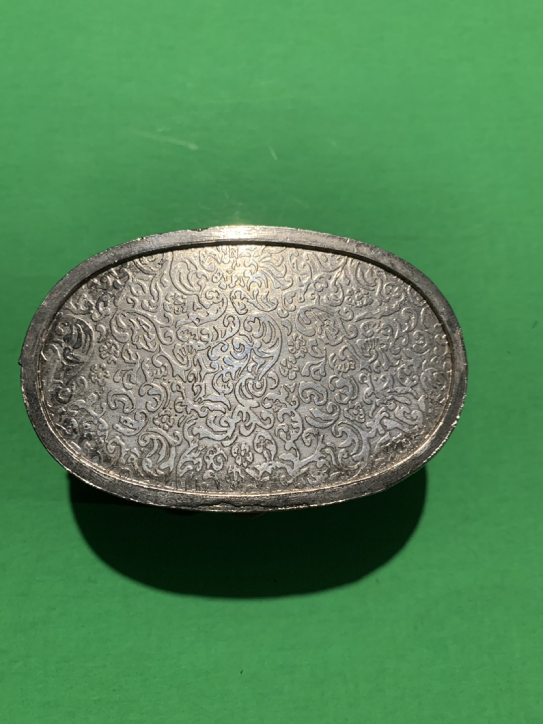 Vintage Silver-Tone Metal Trinket Box with Red Velvet Interior - photo 4