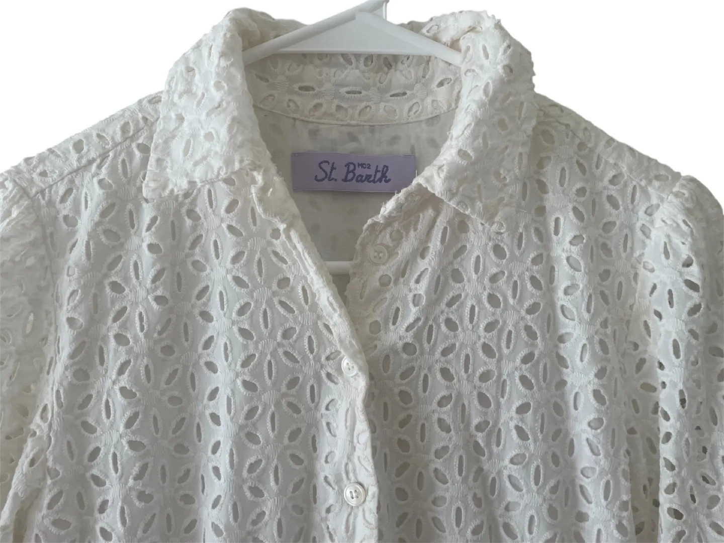 MC2 St Barts White Sangallo Mini Dress - Size S image indicator(2)