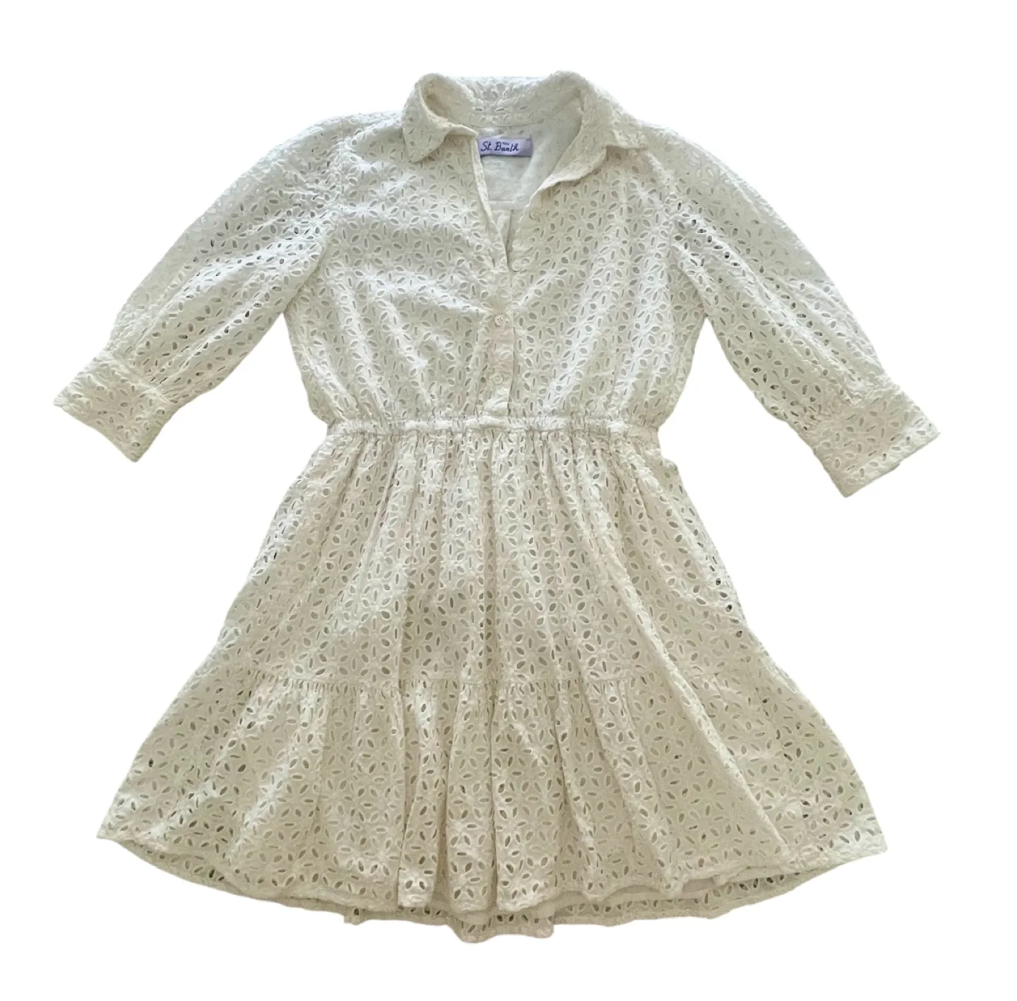 MC2 St Barts White Sangallo Mini Dress - Size S image indicator(6)