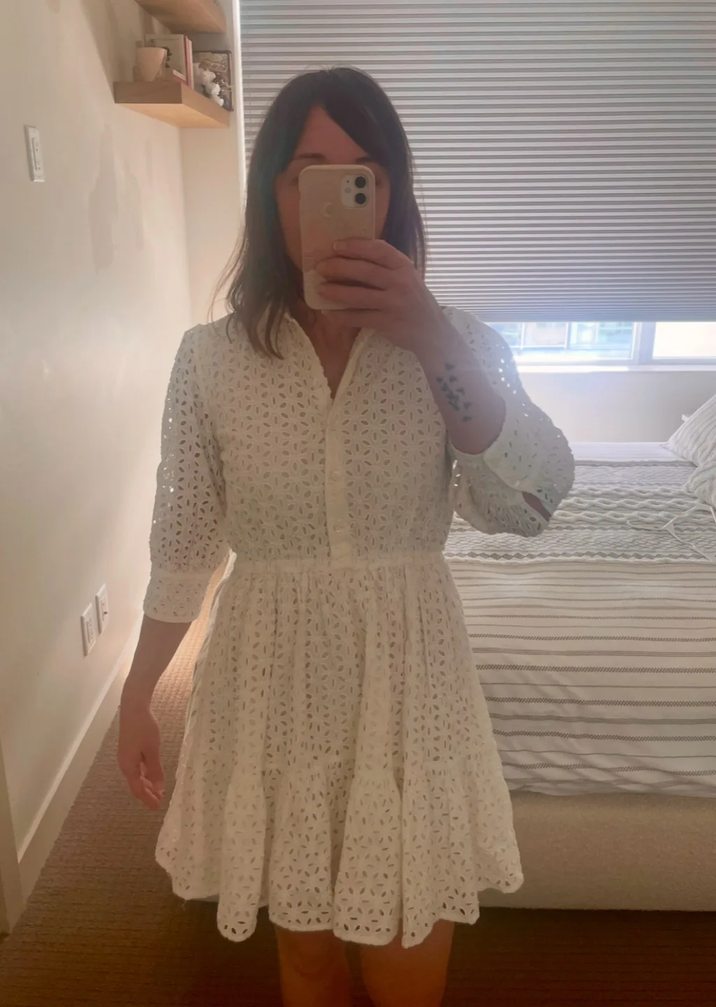 MC2 St Barts White Sangallo Mini Dress - Size S image indicator(8)