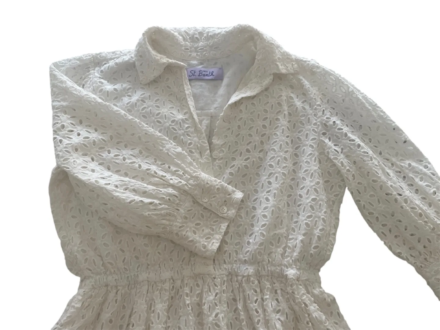 MC2 St Barts White Sangallo Mini Dress - Size S image indicator(4)