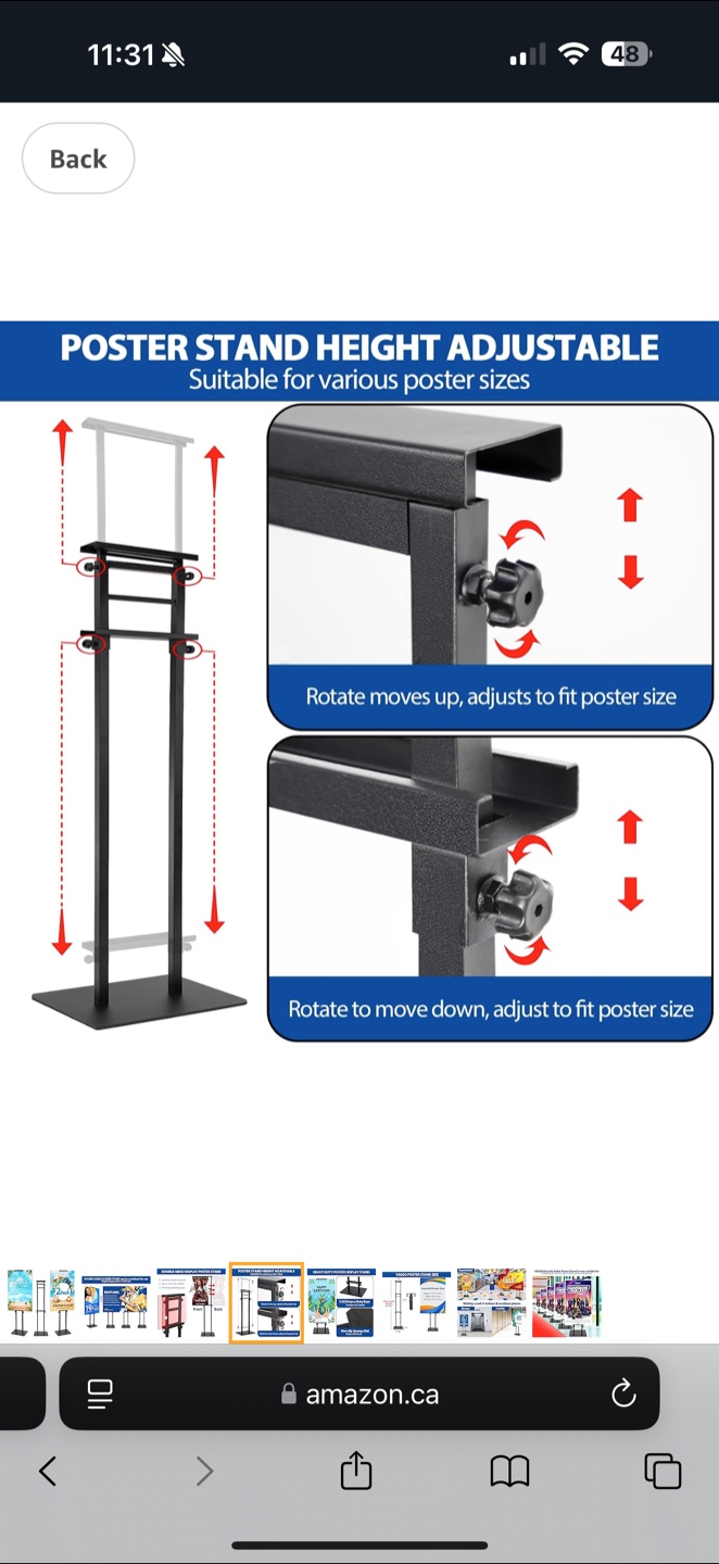 Double-Sided Poster Stand - Adjustable Height, Heavy Duty - photo 4