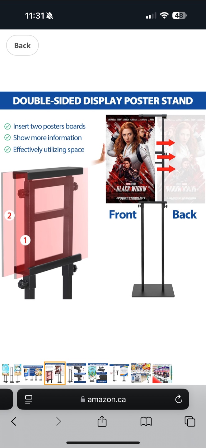 Double-Sided Poster Stand - Adjustable Height, Heavy Duty - photo 3