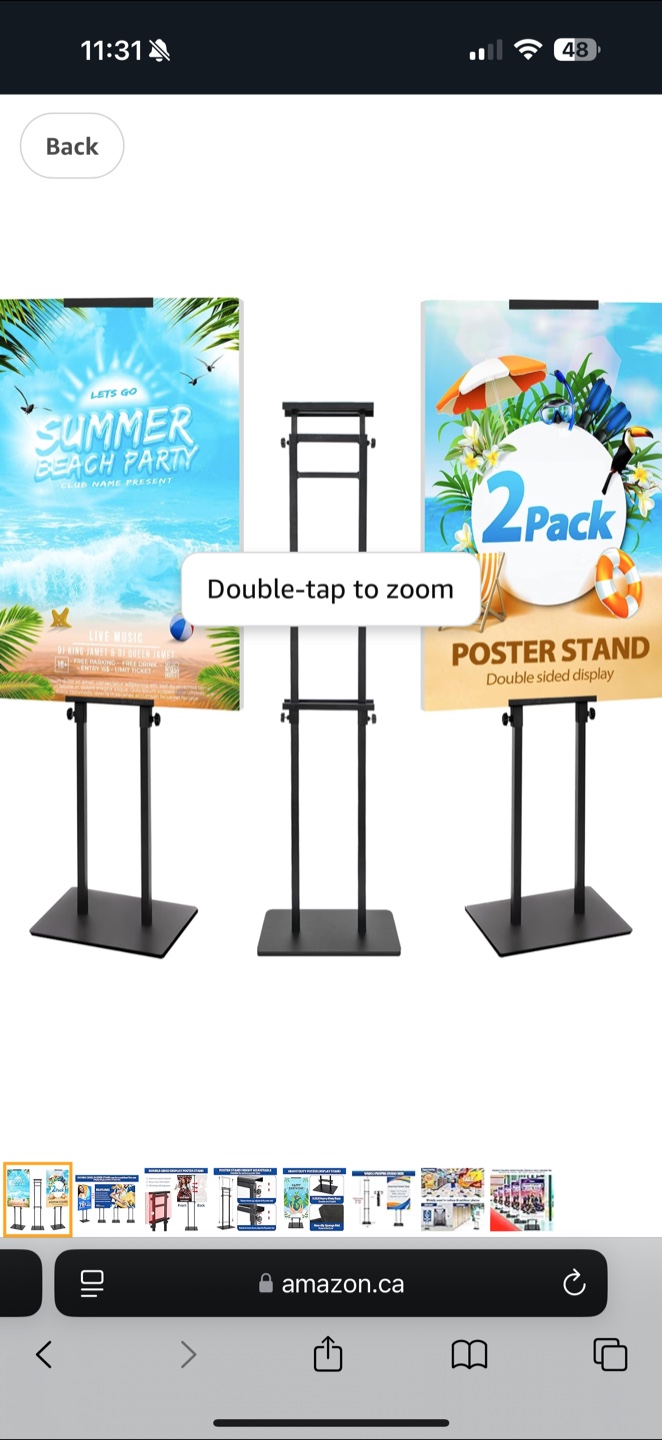 Double-Sided Poster Stand - Adjustable Height, Heavy Duty