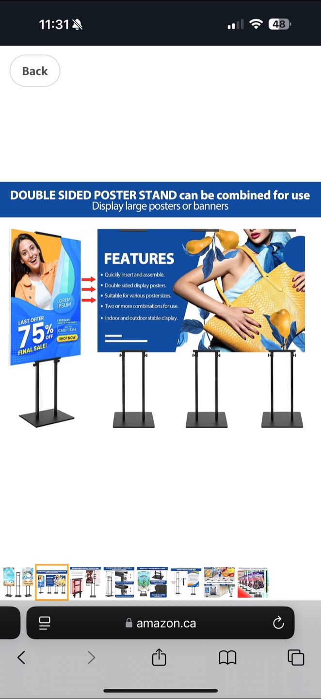 Double-Sided Poster Stand - Adjustable Height, Heavy Duty - photo 2