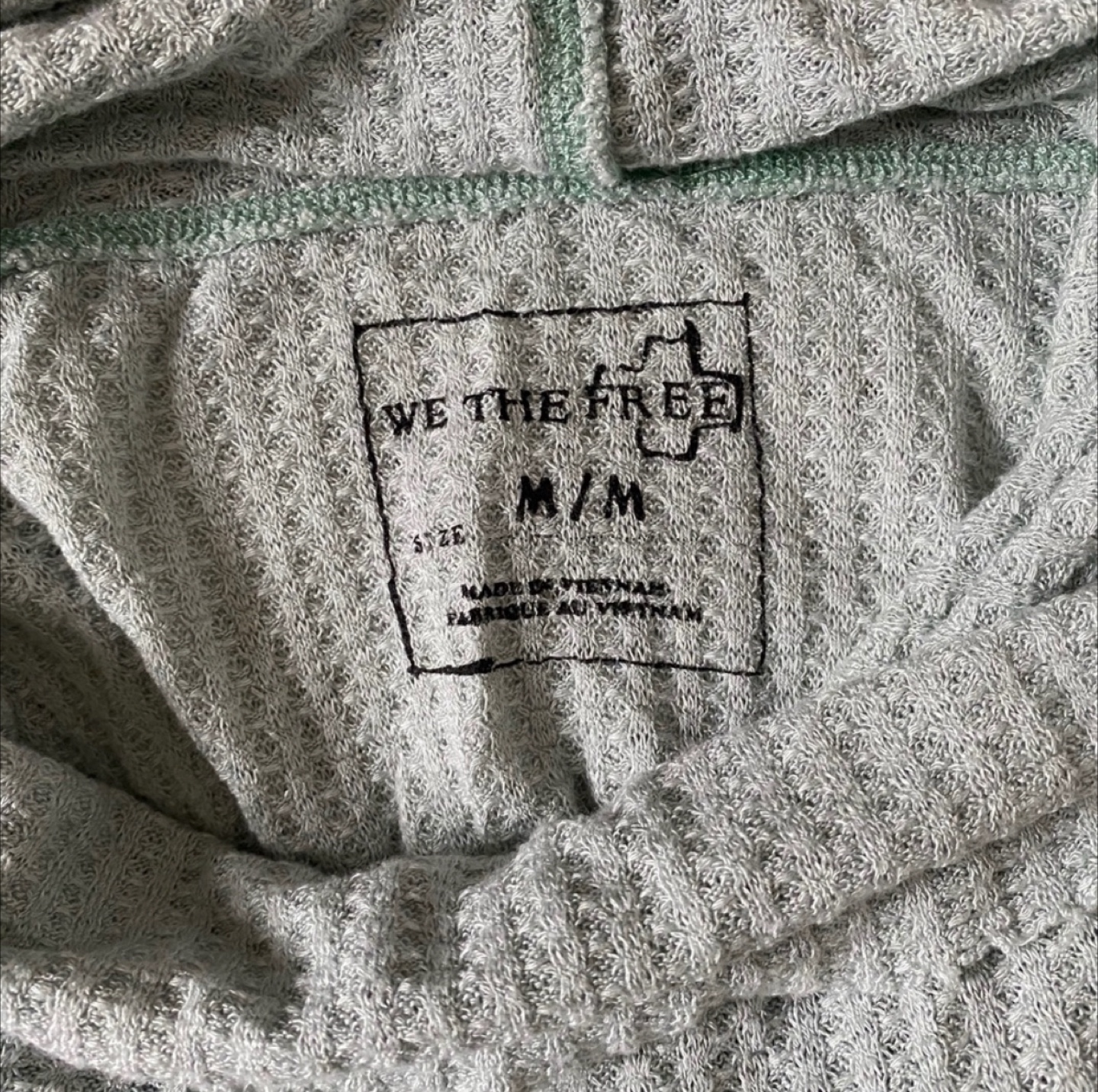 Free People sage green waffle knit asymmetrical sweater - photo 3