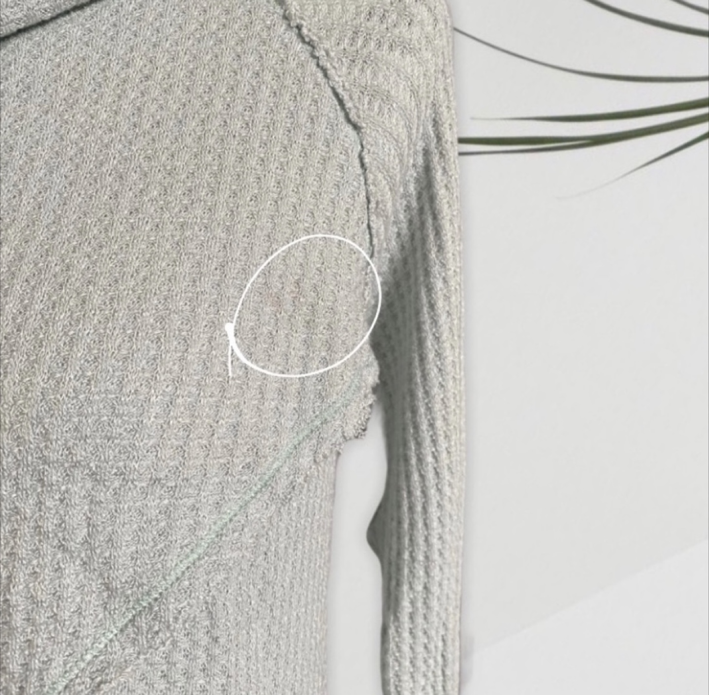Free People sage green waffle knit asymmetrical sweater - photo 5