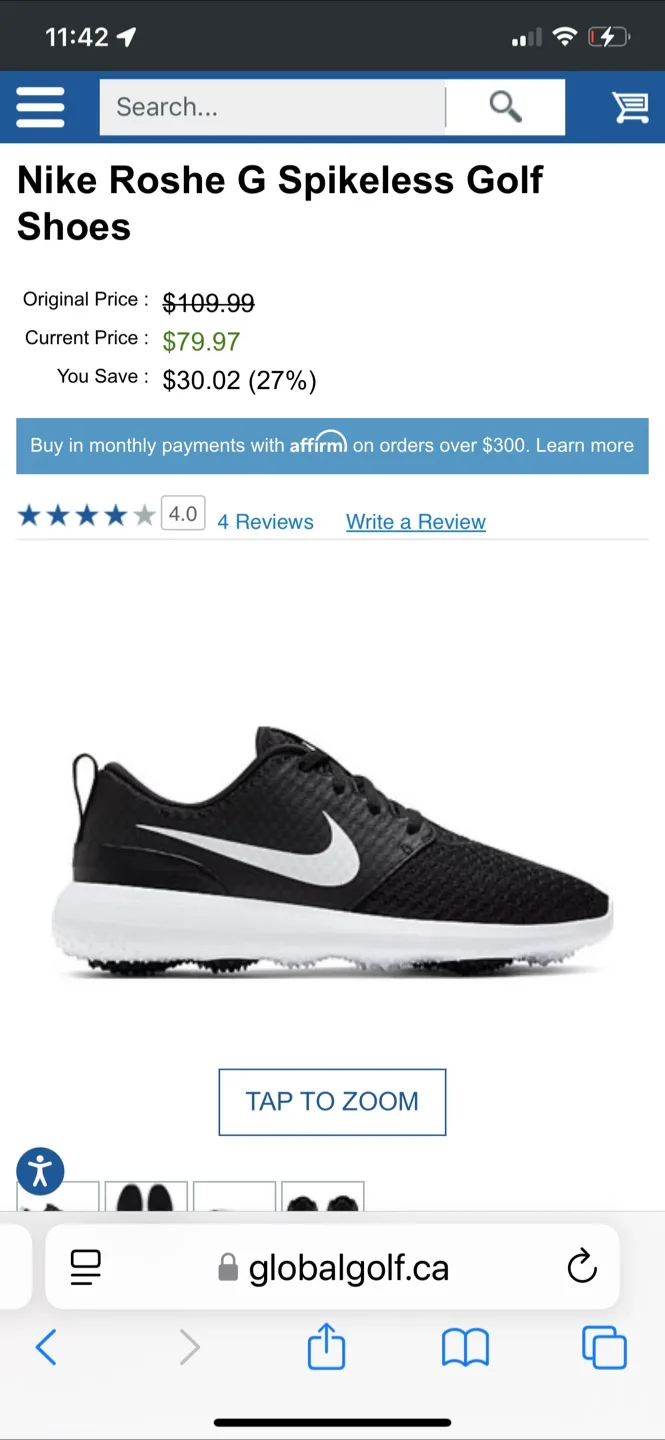 Women’s Size 9 Nike Roshe G Spikeless Golf Shoes thumbnail
