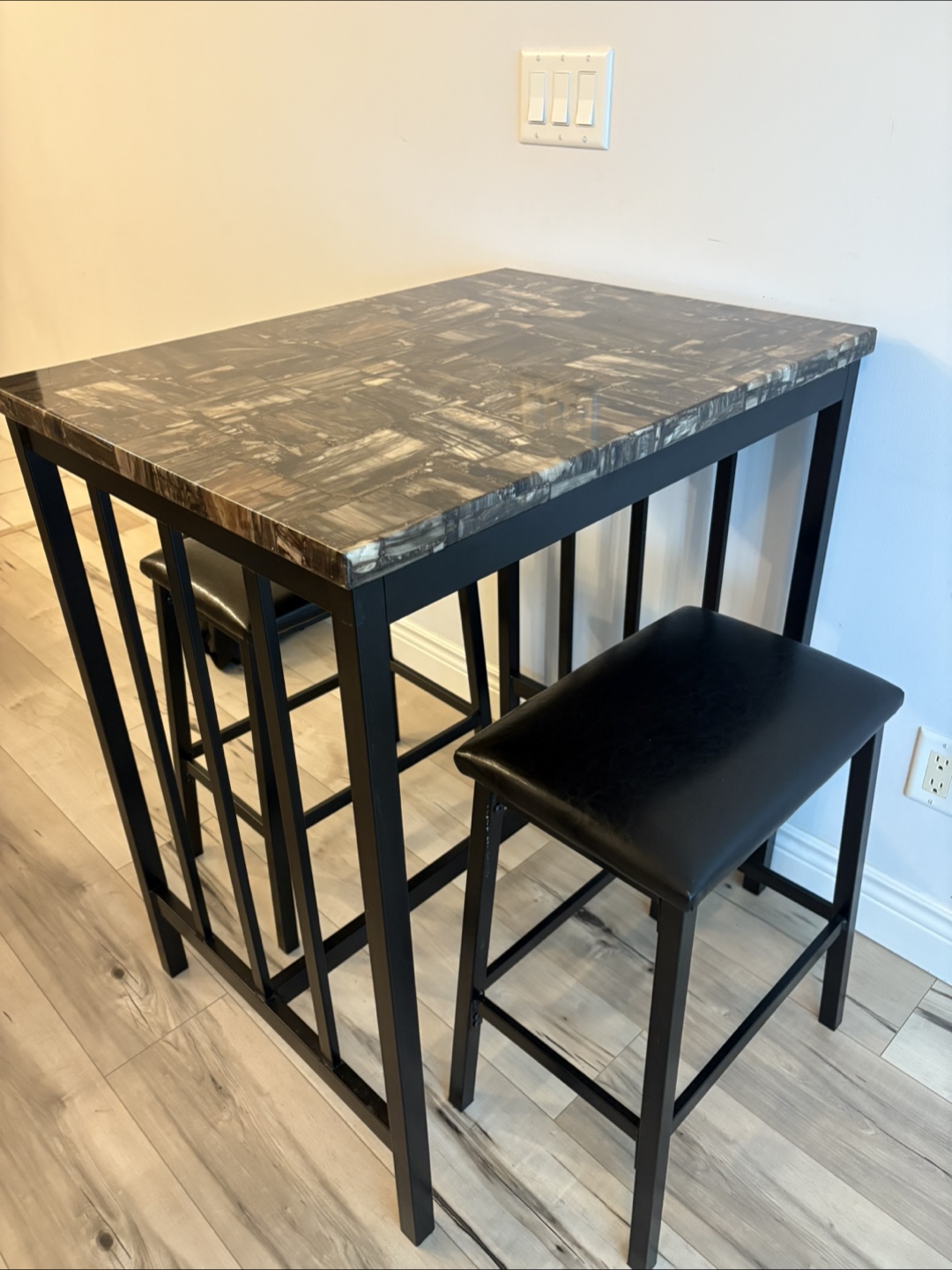 High Top Dining Table with two stools